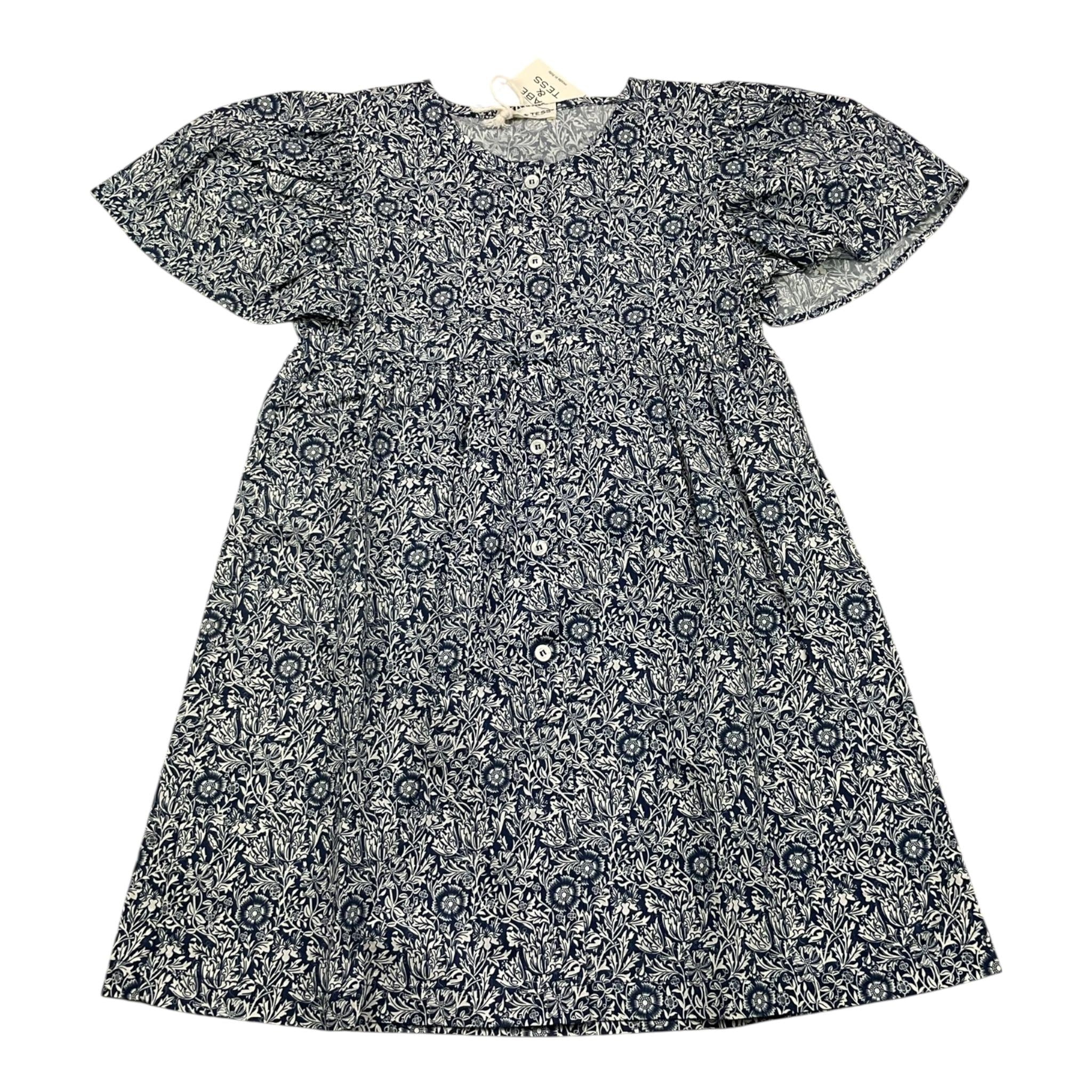 Babe & Tess Abito Mezza Manica Tinta Unita con Fantasia per Bambina 01518050 BLU BABE & TESS 