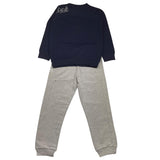 Cesare Paciotti Completo 2 Pezzi Felpa-Pantalone Bicolore Blu/Grigio Per Neonato