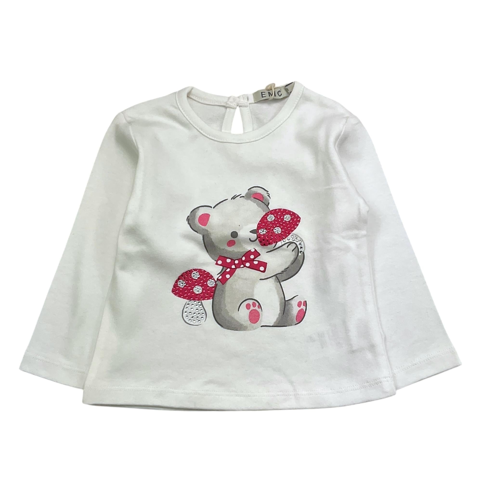 EMC shirt gircollo tinta unita con stampa Bianco per Neonata BX2275 BIANCO EMC 