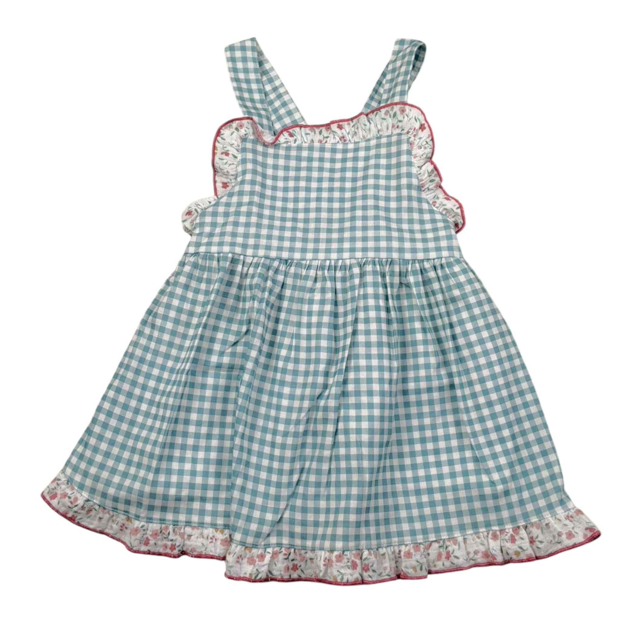 Babidu Abito Bicolore con Stampa Quadri per Neonata 91406 BIANCO/VERDE BABIDU 