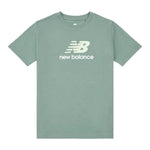 New Balance T-Shirt Girocollo Tinta Unita con Stampa Logo per Bambino LAKB0009 VERDE NEW BALANCE 