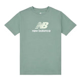 New Balance T-Shirt Girocollo Tinta Unita con Stampa Logo per Bambino LAKB0009 VERDE NEW BALANCE 