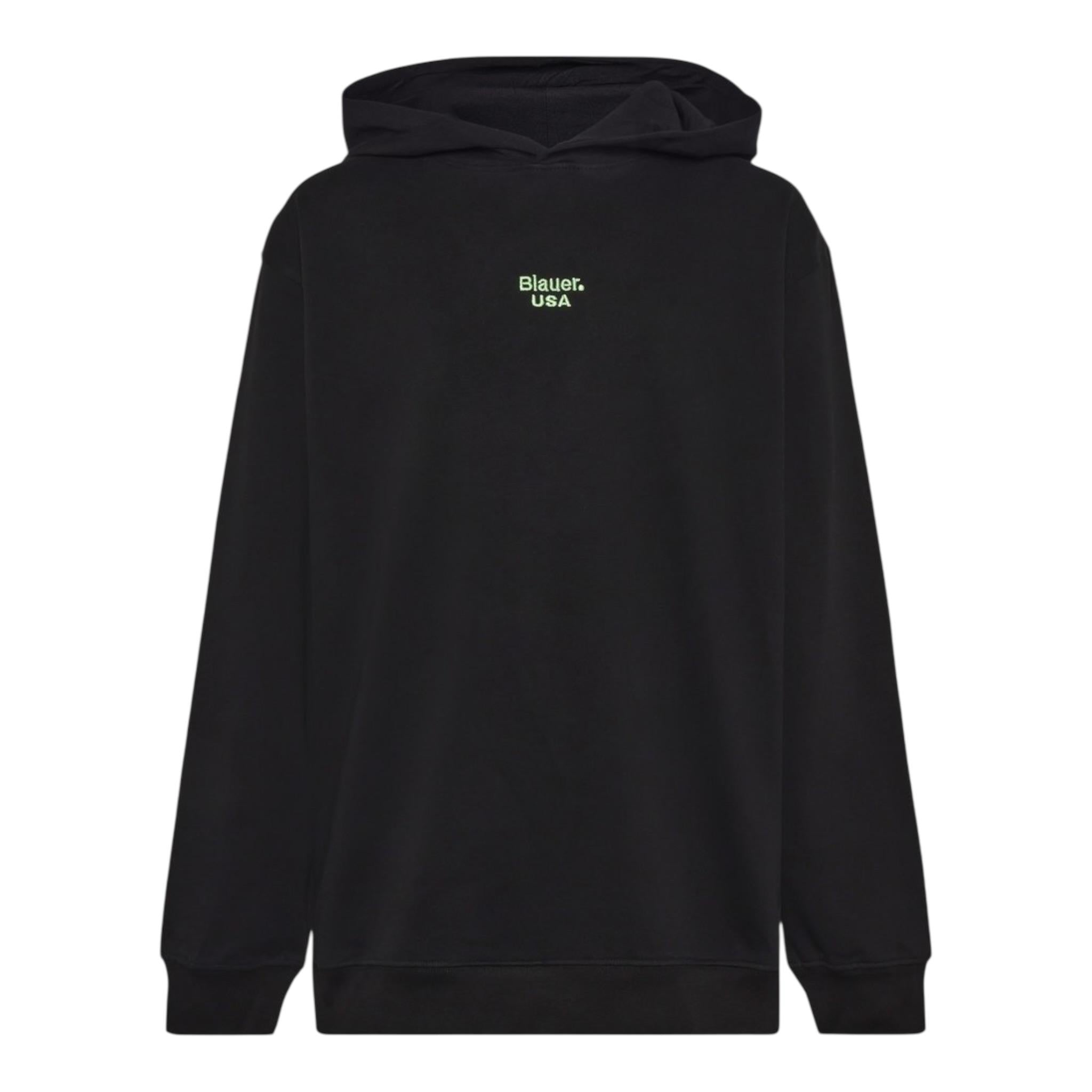 Blauer Felpa Tinta Unita con Stampa E Cappuccio per Neonato 25SBLKF08561 NERO BLAUER 