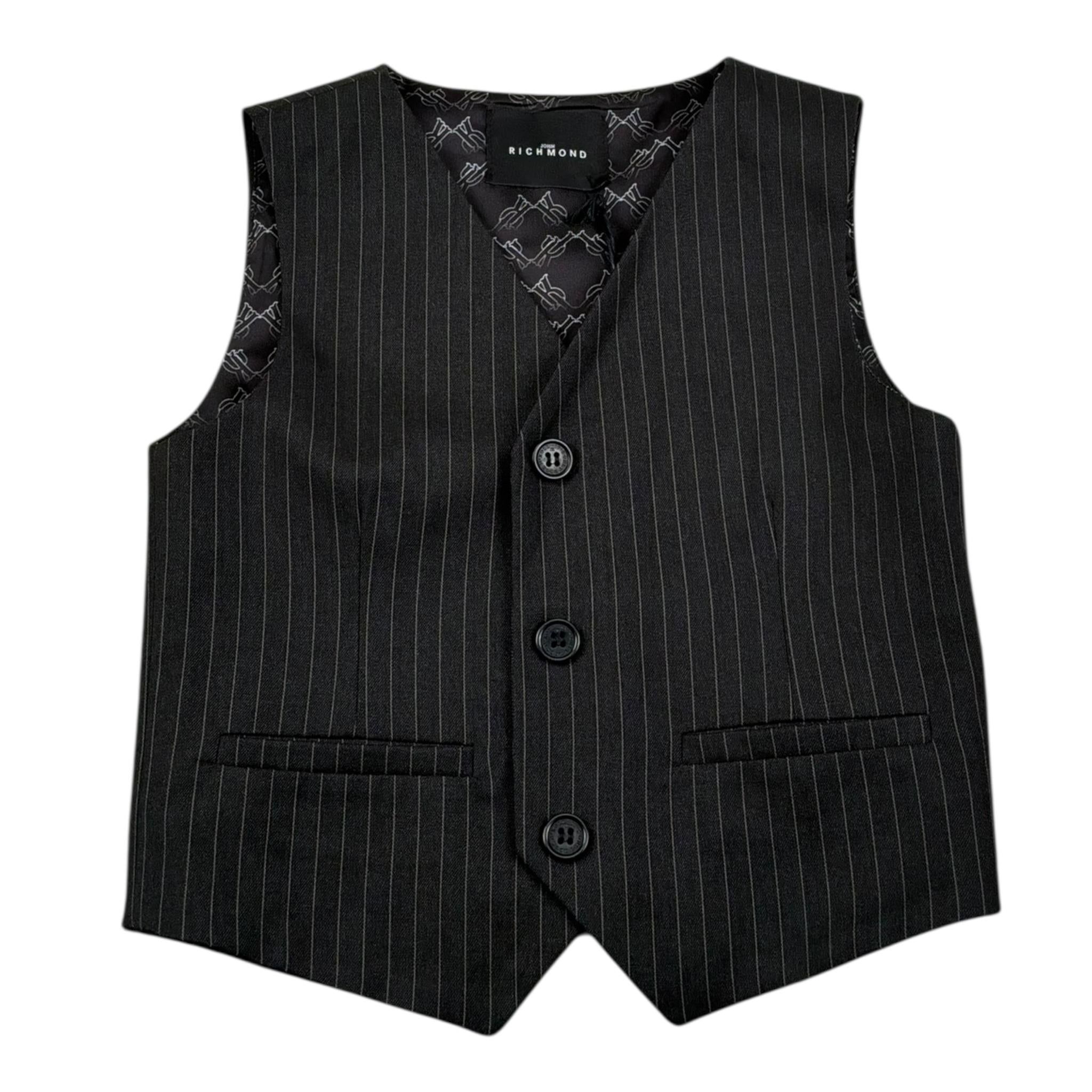 John Richmond Gilet Tinta Unita con Bottoni per Bambino RBP26079GT NERO JOHN RICHMOND 