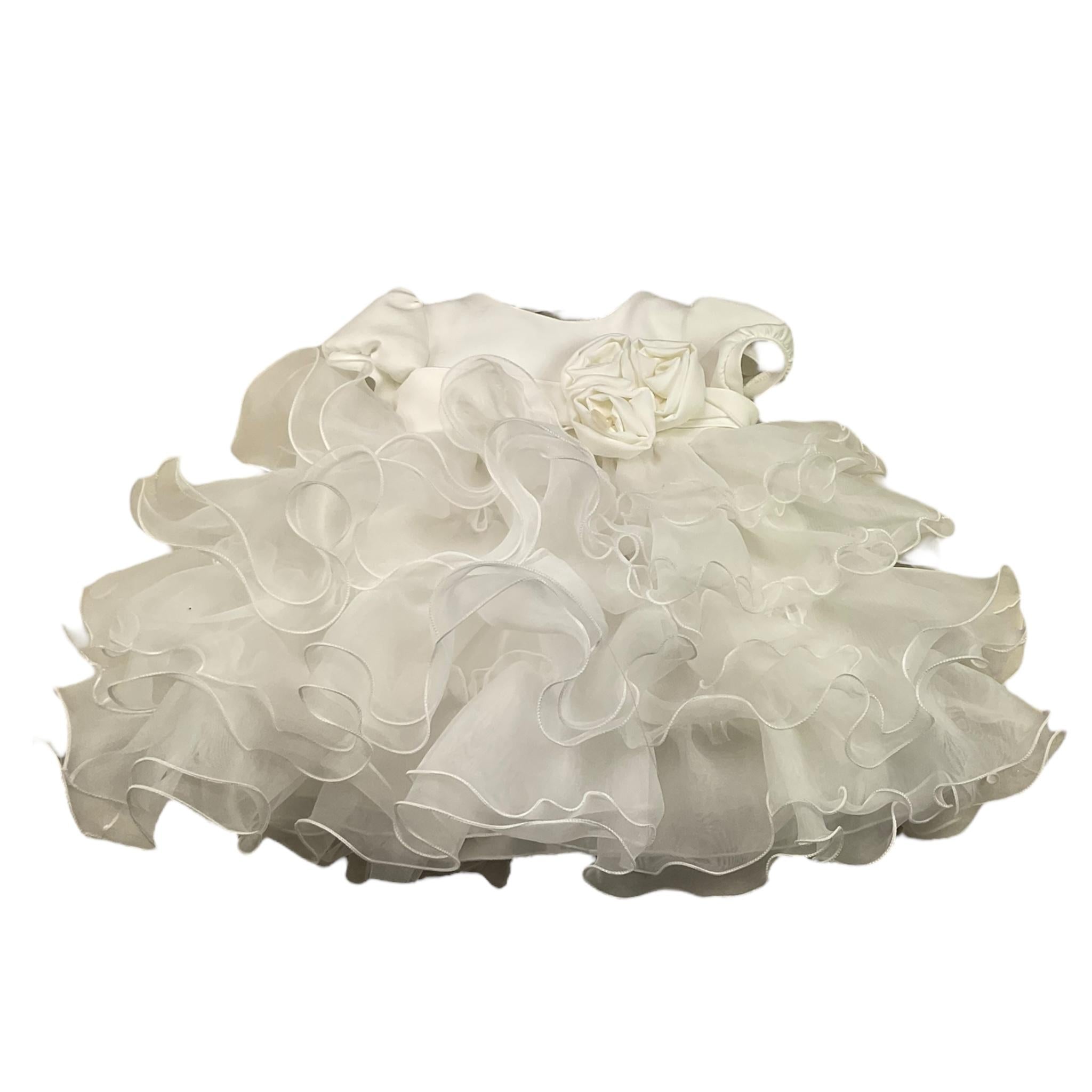 LE BEBE' abito mezza manica tinta unita con tulle Bianco per Neonata LBG6175 BIANCO LE BEBE' 