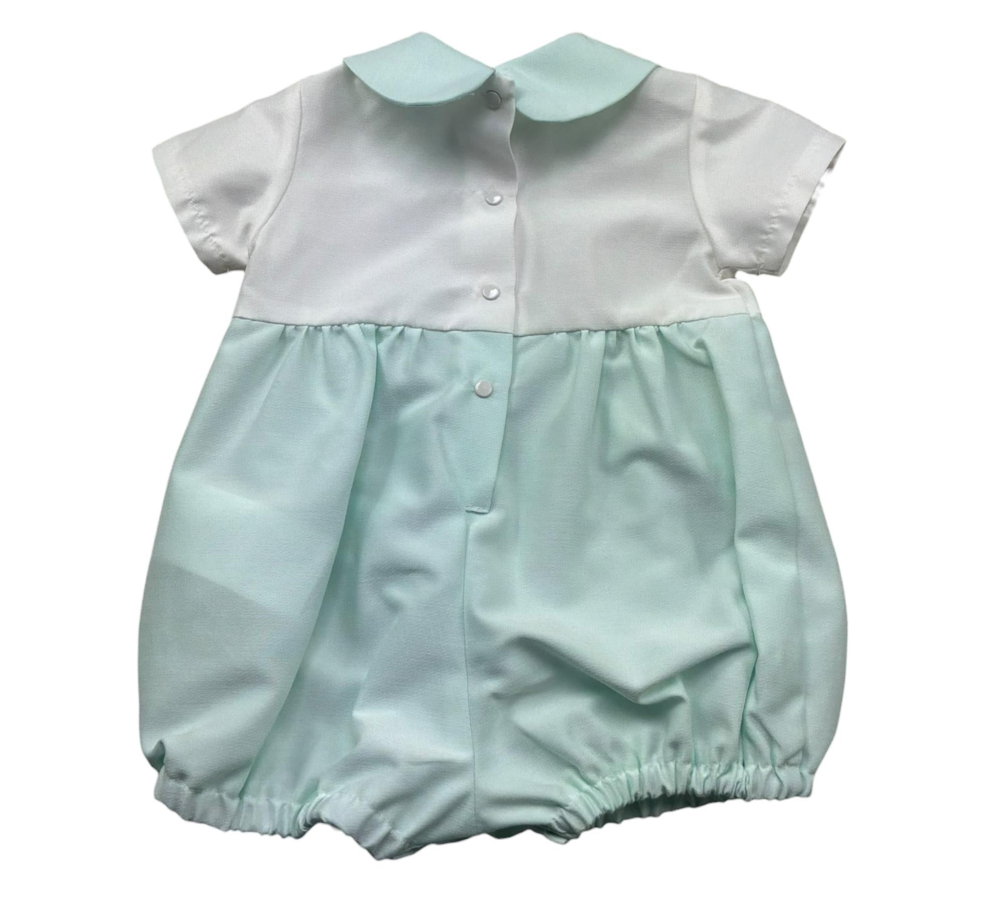 Le Bebe Pagliaccetto Mezza Manica Bicolore per Neonato LBB5421 BIANCO/VERDE ACQUA LE BEBE 