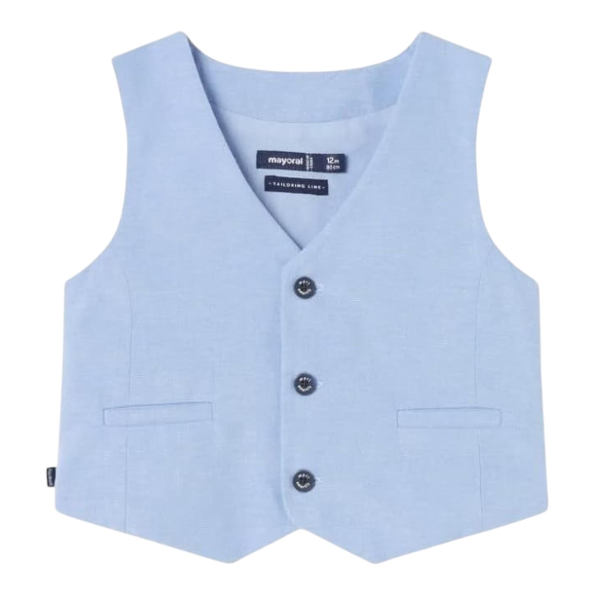 Mayoral Gilet Tinta Unita Fantasia Quadri per Neonato 1371 AZZURRO MAYORAL 
