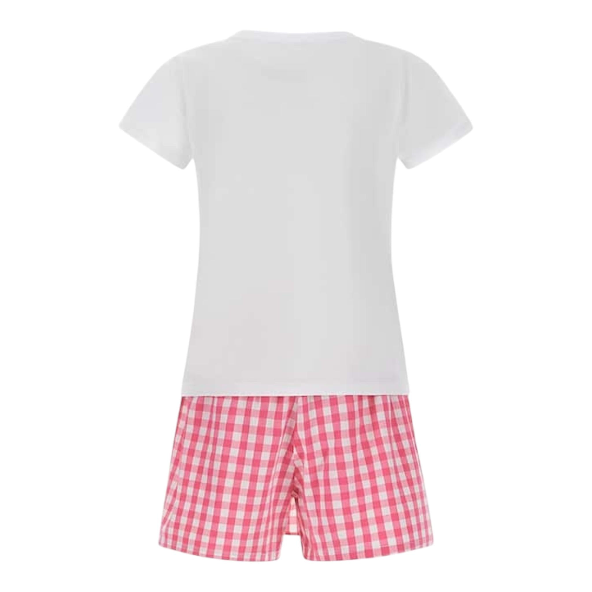 Moschino Completo 2 Pezzi T-Shirt-Short Bicolore per Bambina HDG01C BIANCO/ROSA MOSCHINO 