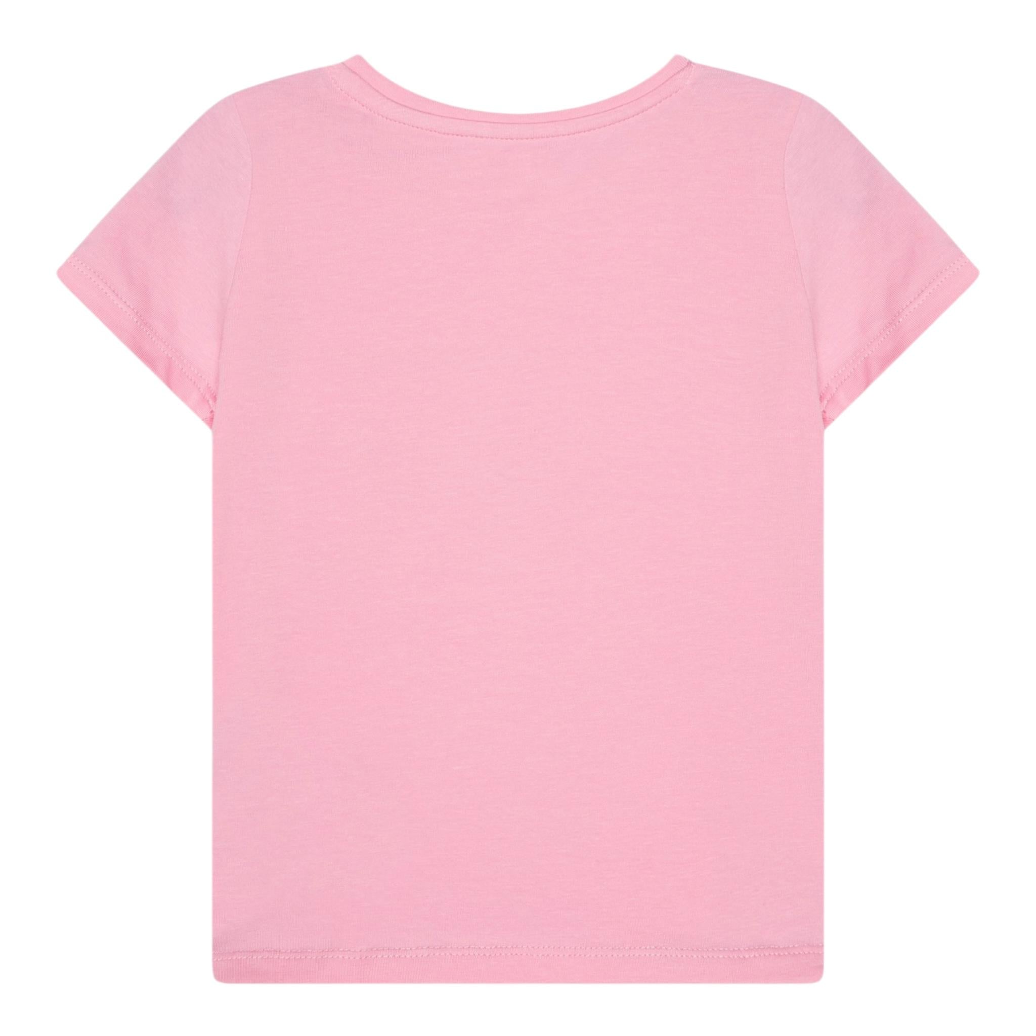Guess T-Shirt Girocollo Tinta Unita con Stampa per Neonata K5GI14K6YW4N ROSA GUESS 
