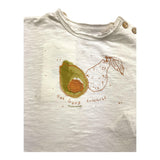 Play Up T-Shirt Girocollo Tinta Unita Con Stampa In Contrasto Panna Per Neonato