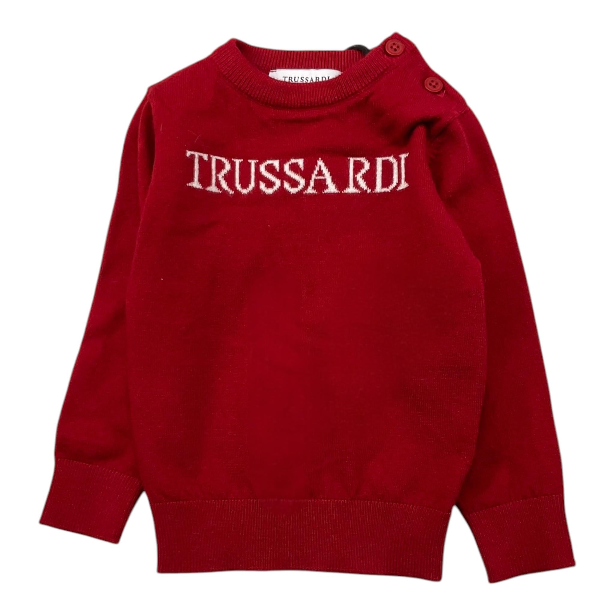 TRUSSARDI maglia girocollo tinta unita con stampa Rosso per Neonato TIA25020MA ROSSO TRUSSARDI 