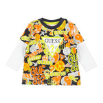GUESS shirt girocollo stampa fantasia con maniche in contrasto Multicolor per Neonato N3RYI07K8HM3 MULTICOLOR GUESS 