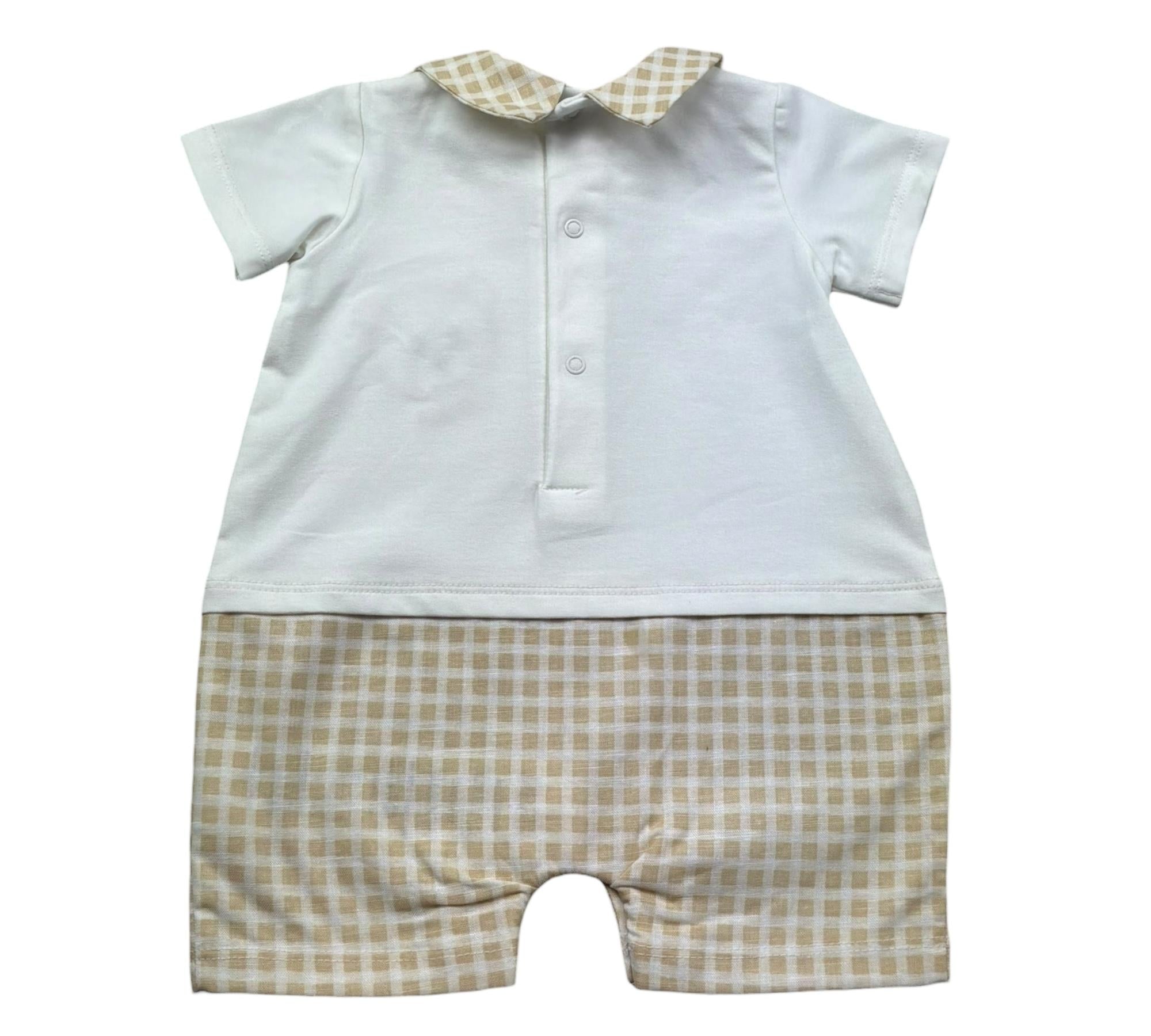 Le Bebe Pagliaccetto Mezza Manica Bicolore per Neonato LBB5280 BIANCO/BEIGE LE BEBE 