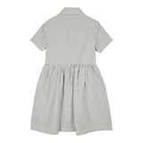 Il Gufo Abito Mezza Manica Tinta Unita con Fantasia A Righe per Bambina P25VM780C1080 BIANCO IL GUFO 