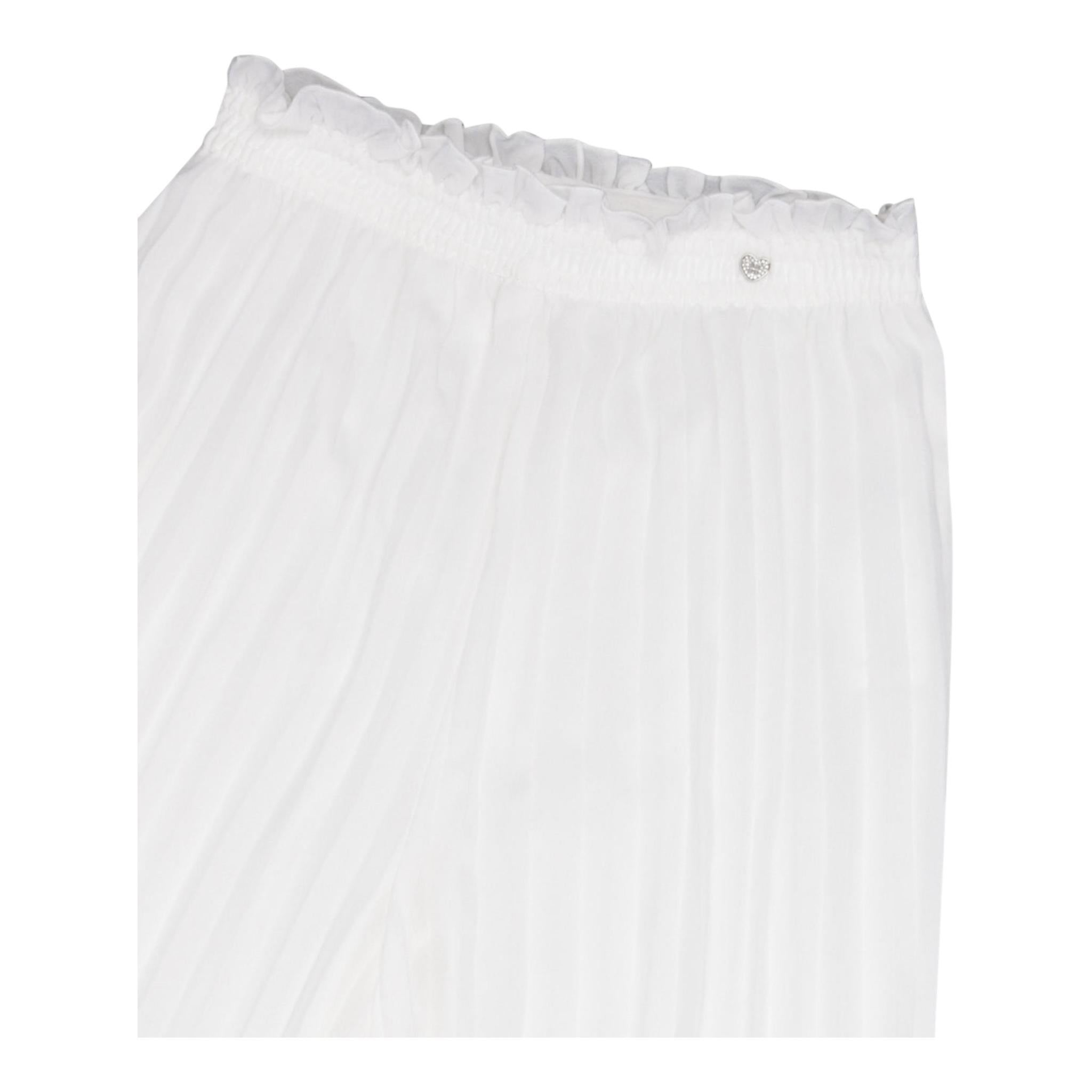 Monnalisa Pantalone Tinta Unita con Elastico In Vita per Bambina 79E400X BIANCO MONNALISA 