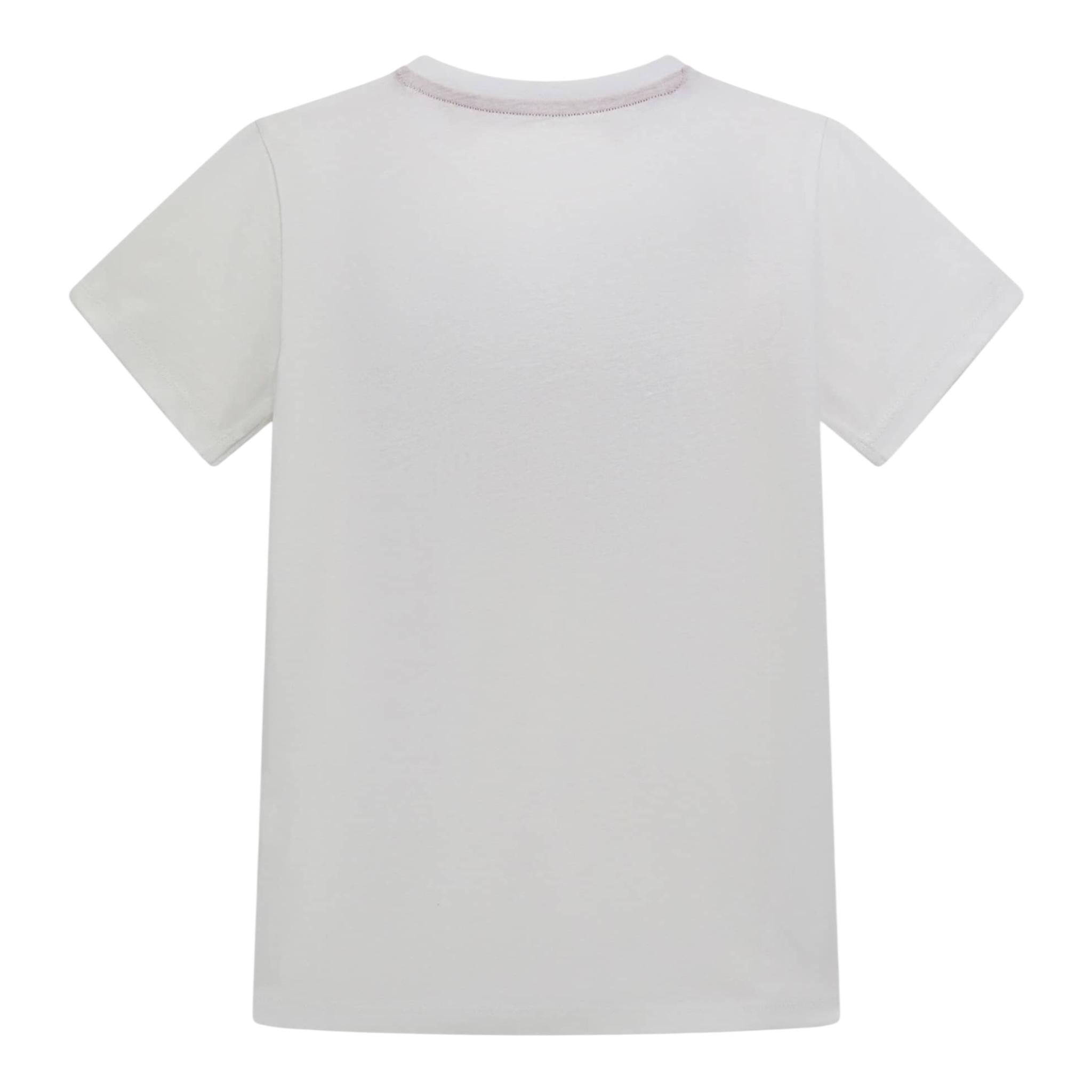 Guess T-Shirt Girocollo Tinta Unita con Stampa per Bambino L5RI02K8HM4 BIANCO GUESS 