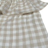 Petit Indi Tuta Intera Bicolore con Fantasia A Quadri per Bambina SS25B2115XXN BIANCO/BEIGE PETIT INDI 