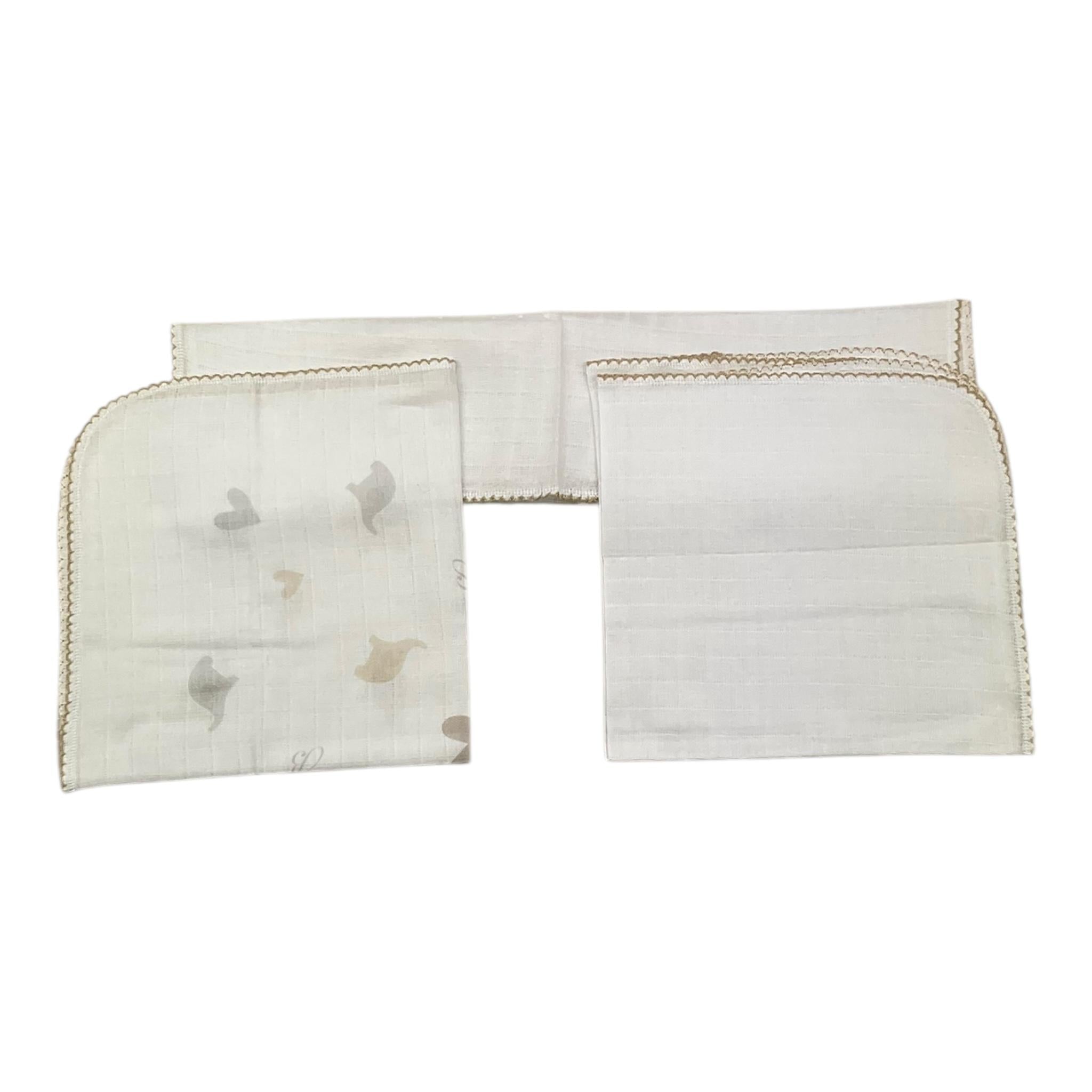 BARCELLINO set 3pz tinta unita con ricami Bianco per Neonato 1273AI BIANCO BARCELLINO 