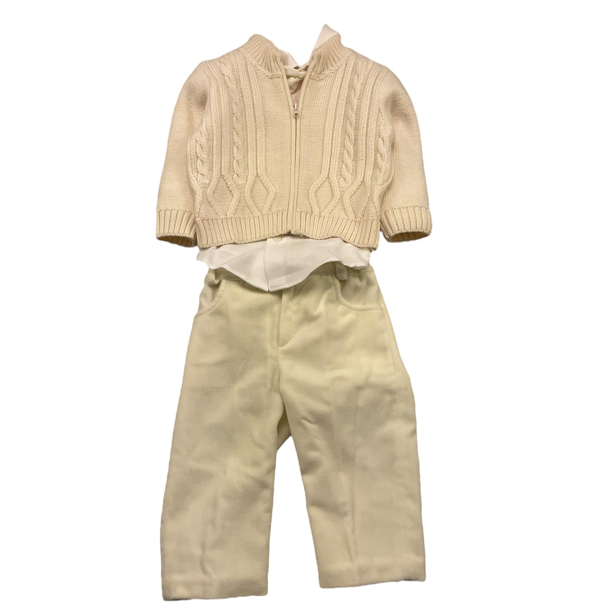 MINU' completo 4 pezzi cardigan-camicia-pantalone-papilln Panna per Neonato M3953L4 PANNA MINU' 