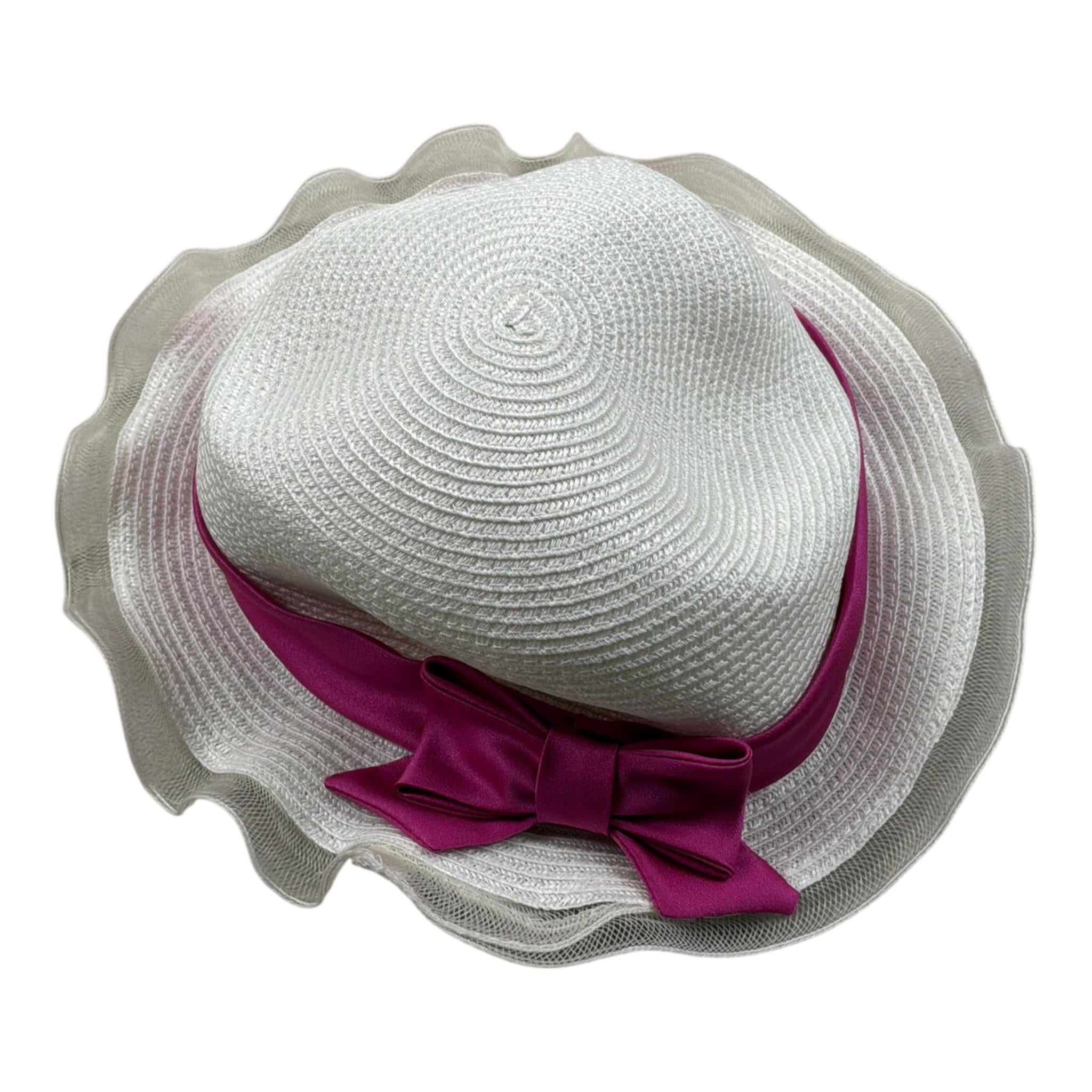 Colori Chiari Cappello tinta unita con Fiocco Bianco per Neonata FN997083 BIANCO COLORI CHIARI 