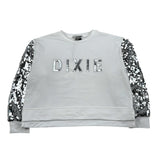 Dixie Felpa Chiusa Girocollo Tinta Unita con Maniche Paillettate per Bambina LB09042G74 BIANCO DIXIE 