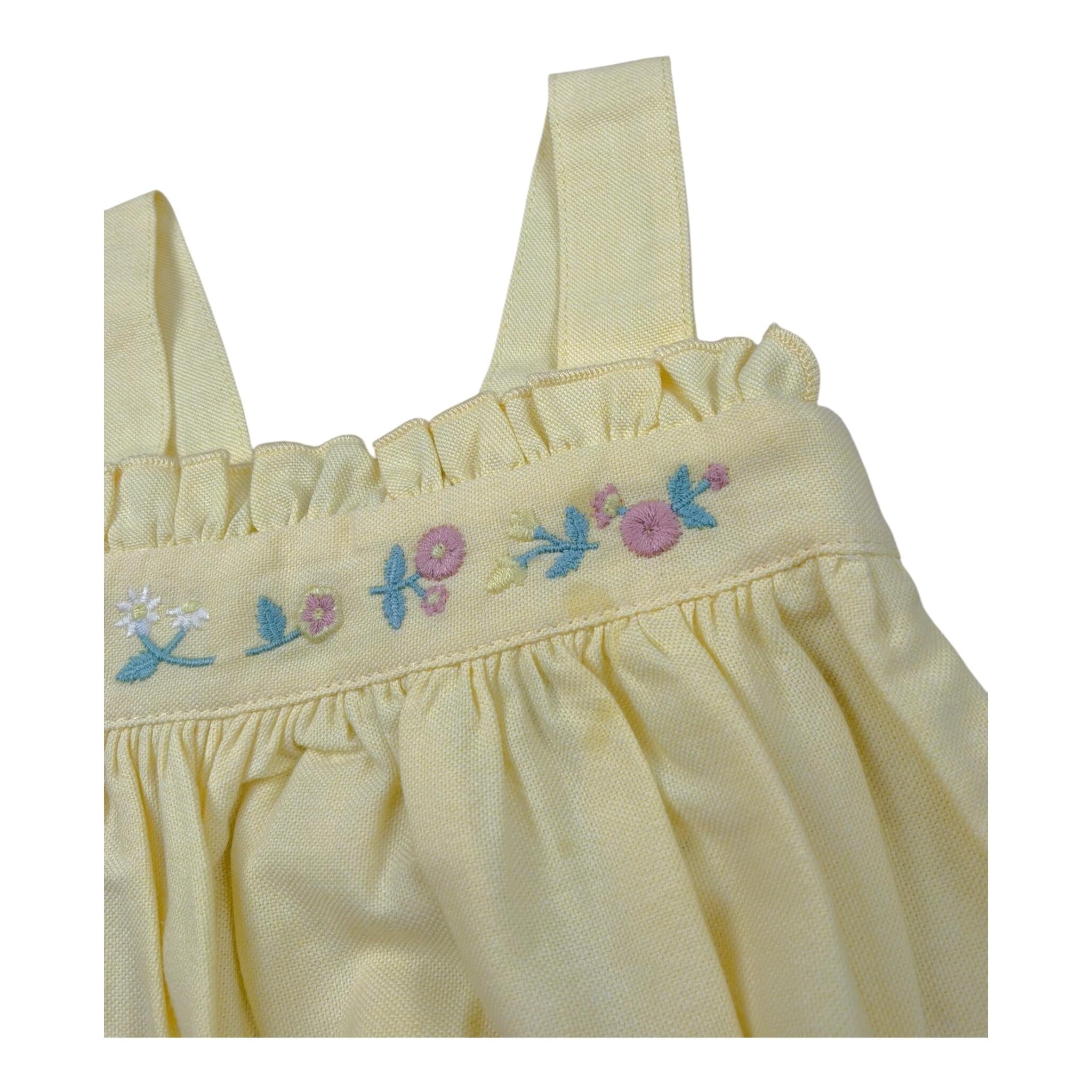 Babidu Pagliaccetto Tinta Unita con Ricami per Neonata 31403 GIALLO BABIDU 