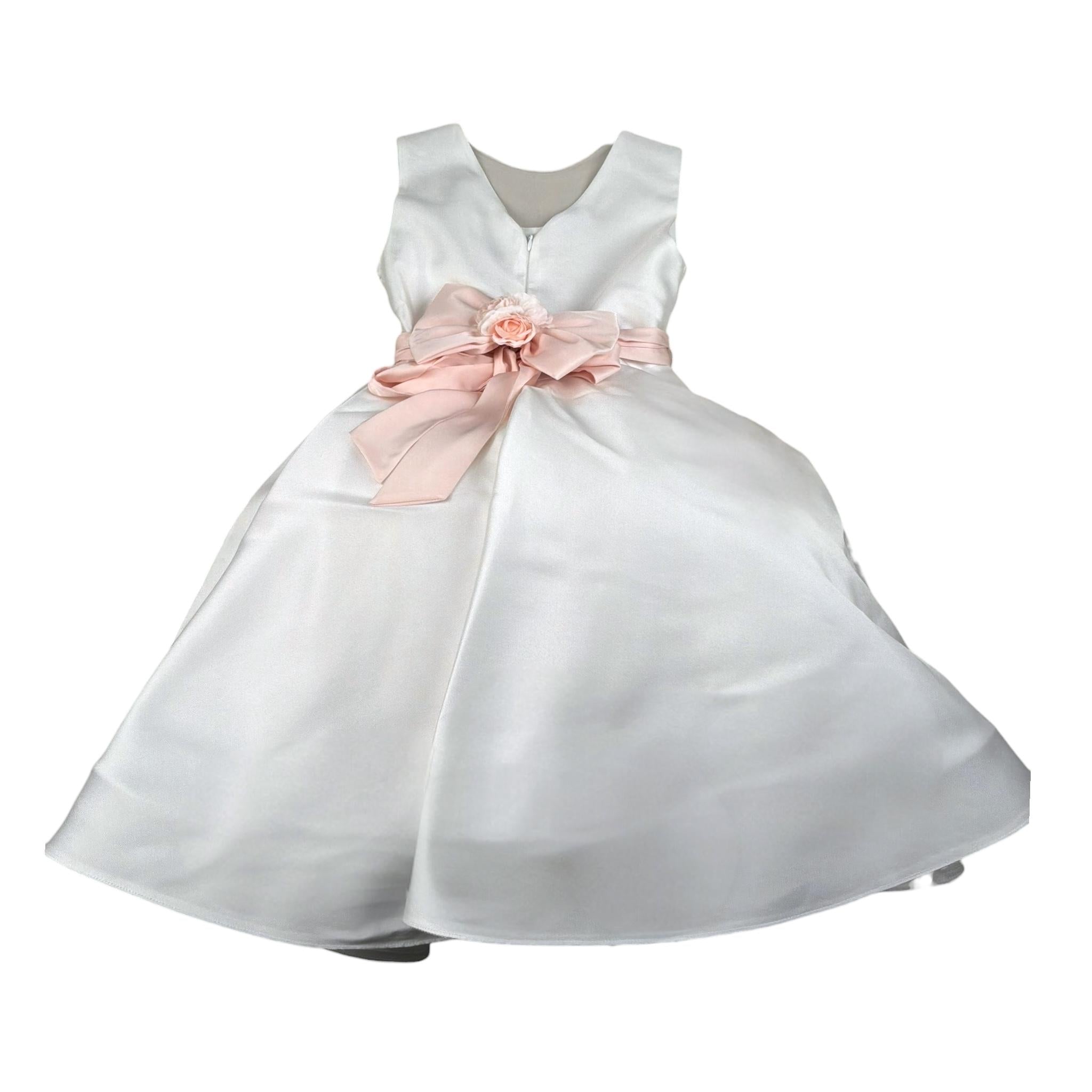 Bella Brilli Abito Cerimonia Tinta Unira Giromanica per Bambina BB902546 BIANCO BELLA BRILLI 