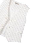 Mayoral Gilet Tinta Unita con Fantasia A Righe per Bambino 3369 BIANCO MAYORAL 