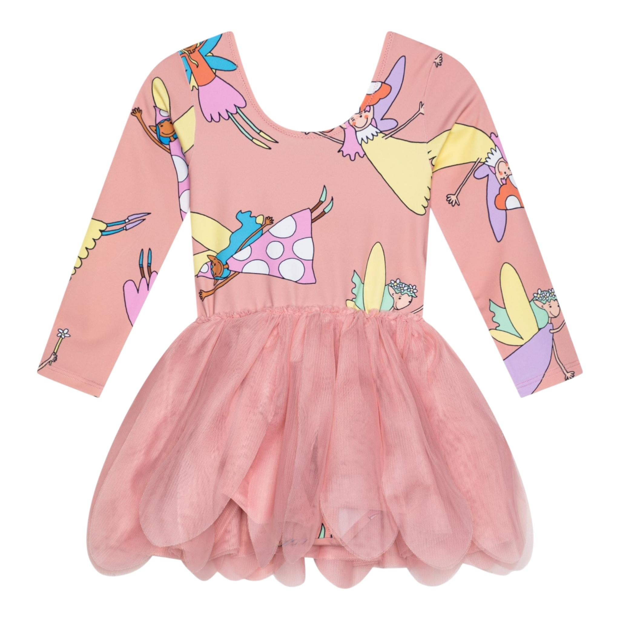 Stella Mccartney Abito Manica Lunga Tinta Unita con Tulle per Bambina TW1A90 ROSA STELLA McCARTNEY 