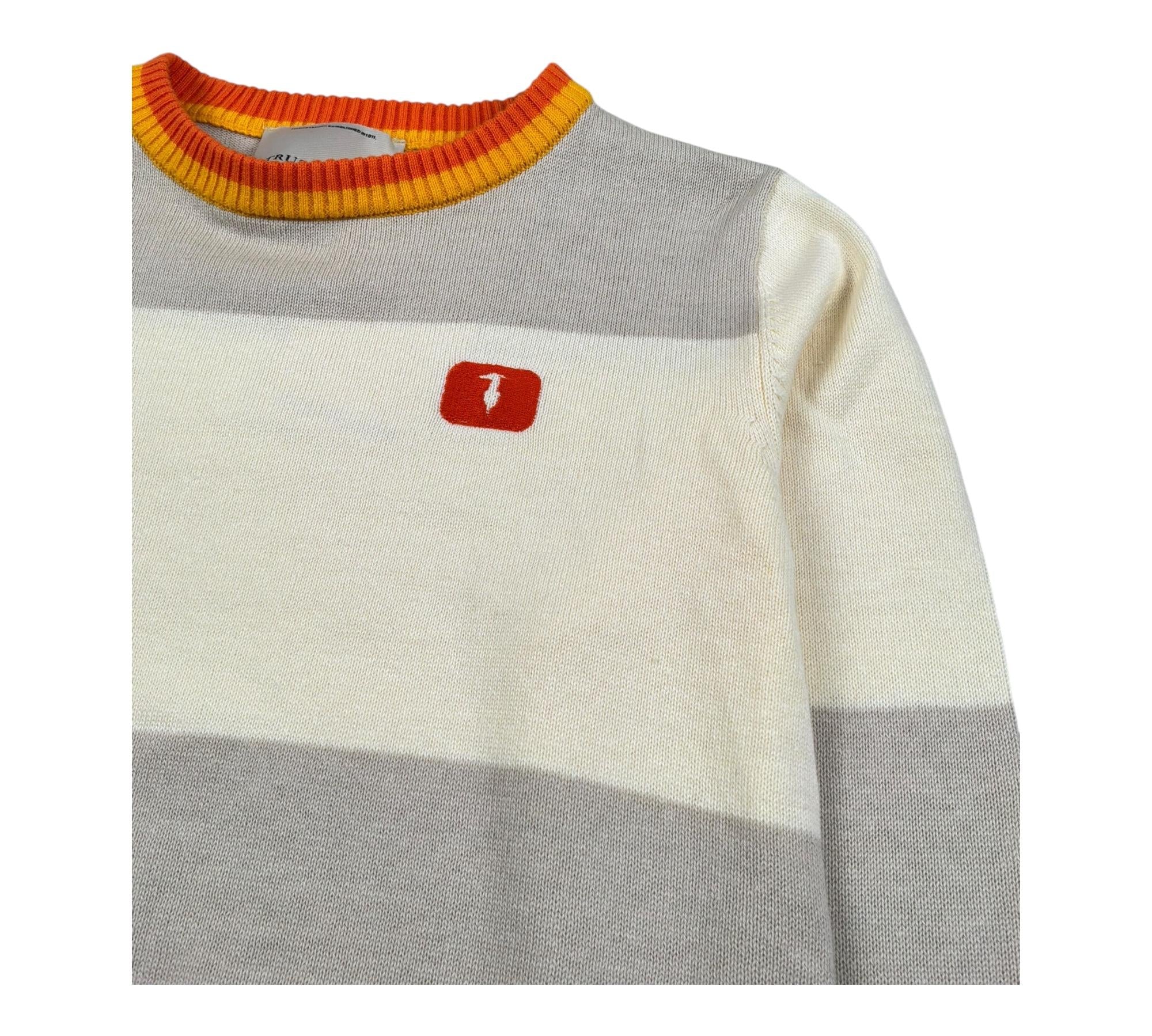 Trussardi Maglia Girocollo Bicolore per Bambino TBP26084MA BEIGE TRUSSARDI 