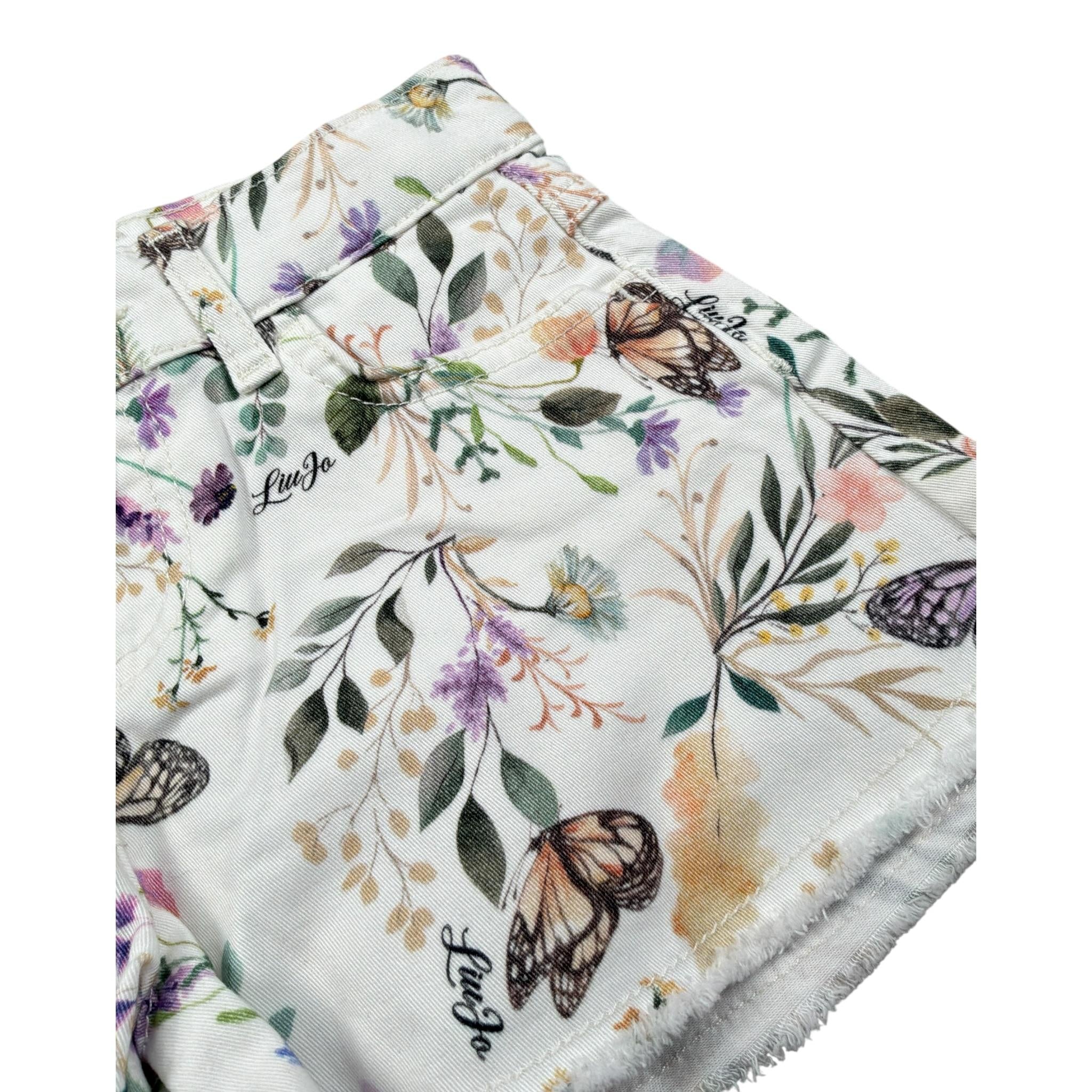 Liu Jo Short tinta unita con Fantasia Fiori Bianco per Neonata KA5060XX BIANCO LIU JO 
