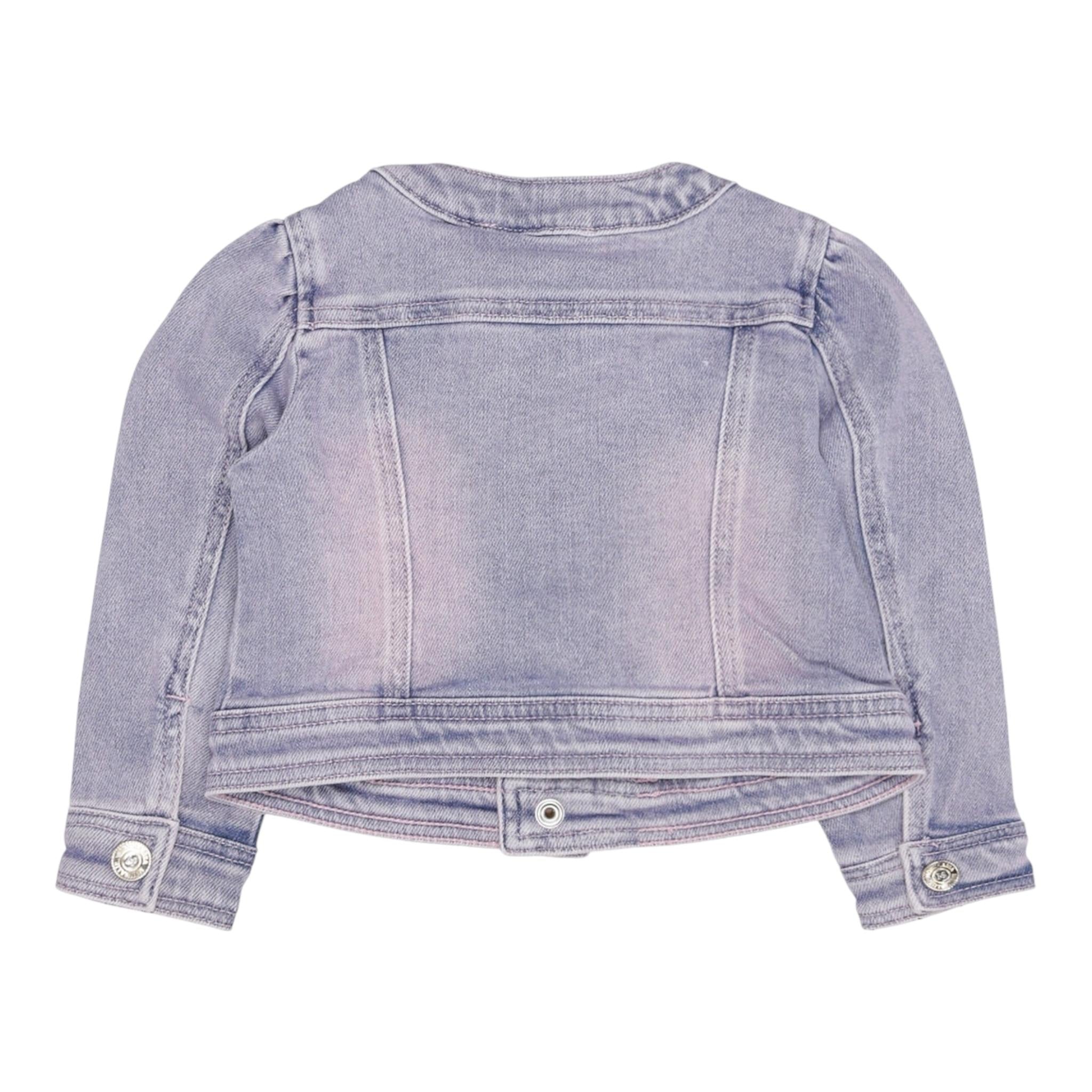 Monnalisa Giubbino Tinta Unita In Denim con Applicazioni Rose per Neonata 39E100 ROSA MONNALISA 