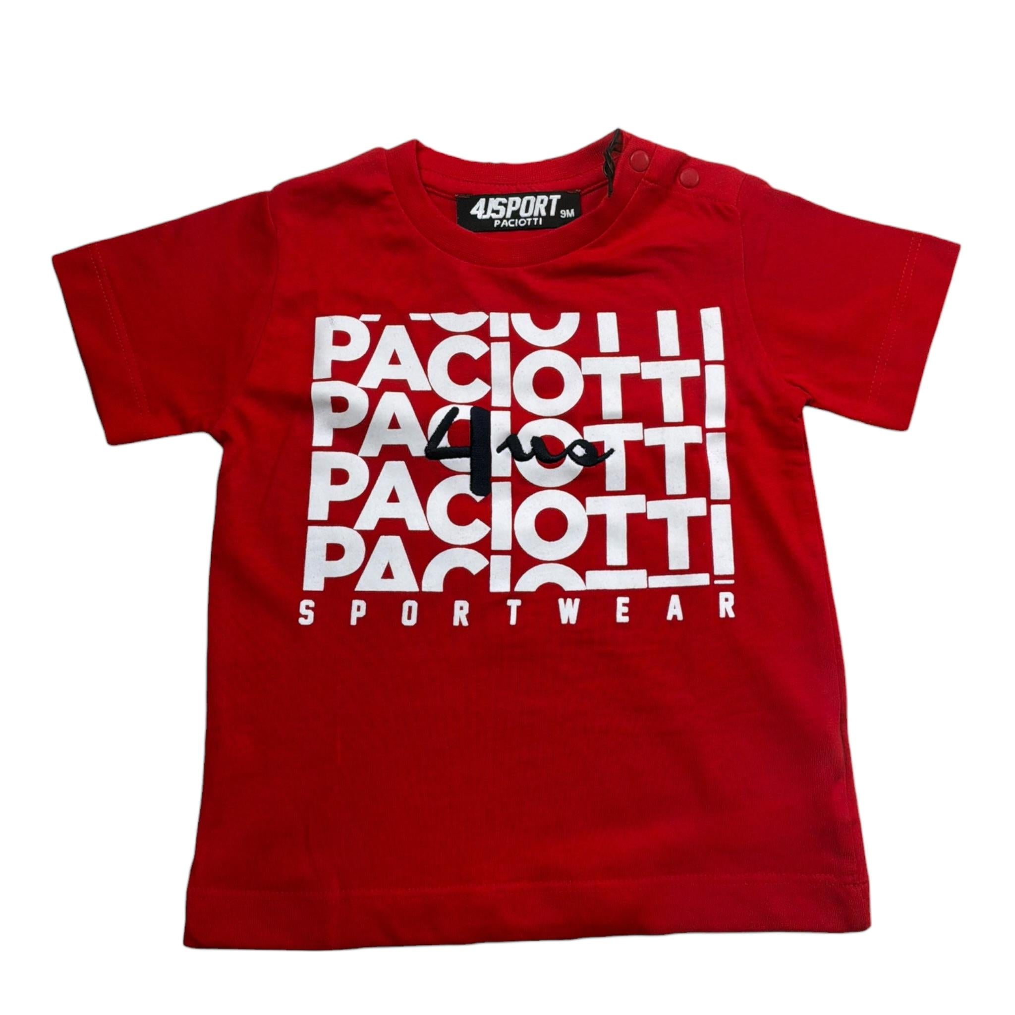 Cesare Paciotti T-Shirt Tinta Unita Girocollo con Stampa per Neonato TSP0100B ROSSO CESARE PACIOTTI 