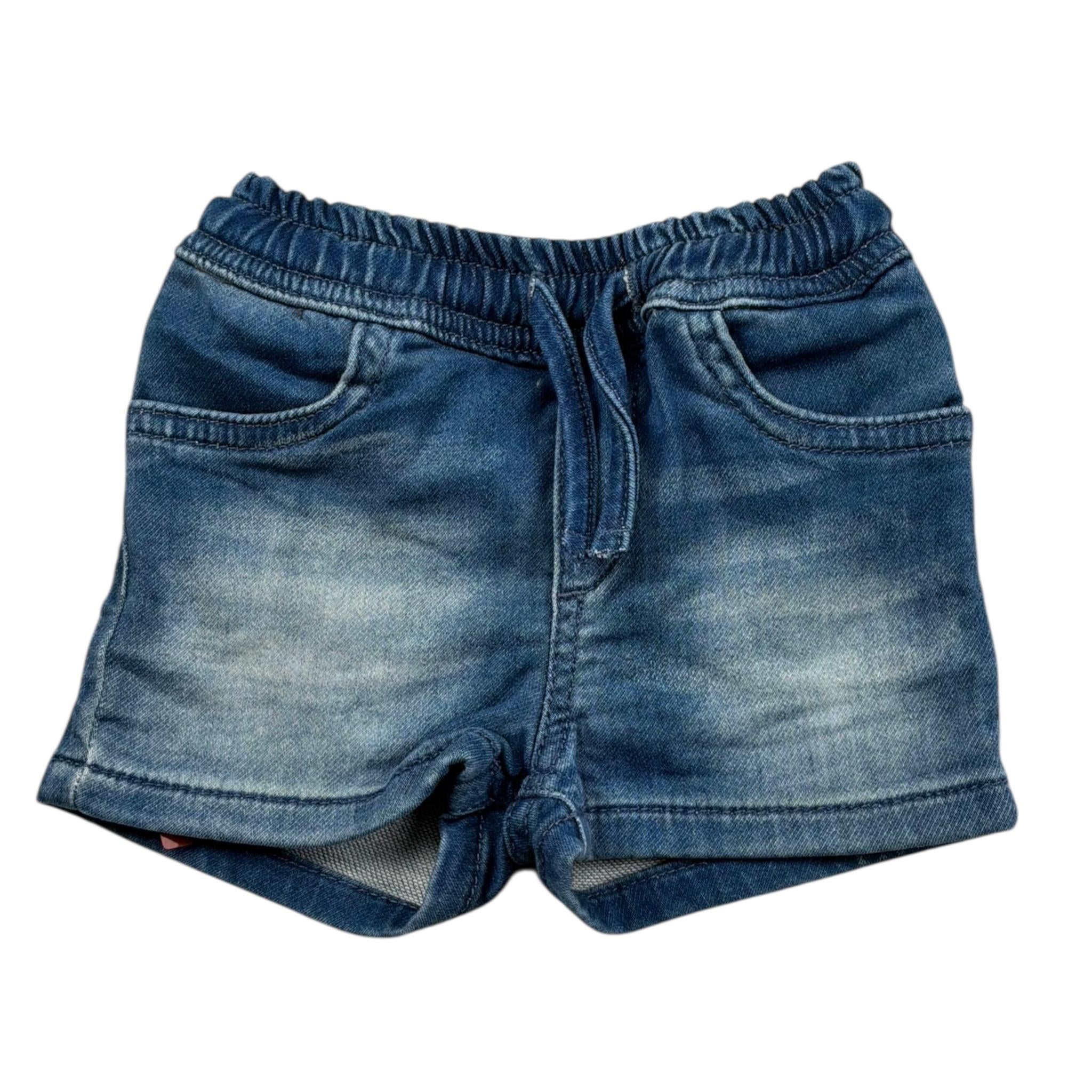 Cesare Paciotti Bermuda In Denim Tinta Unita con Elastico In Vita per Neonato BMP5101JXXN BLU CESARE PACIOTTI 