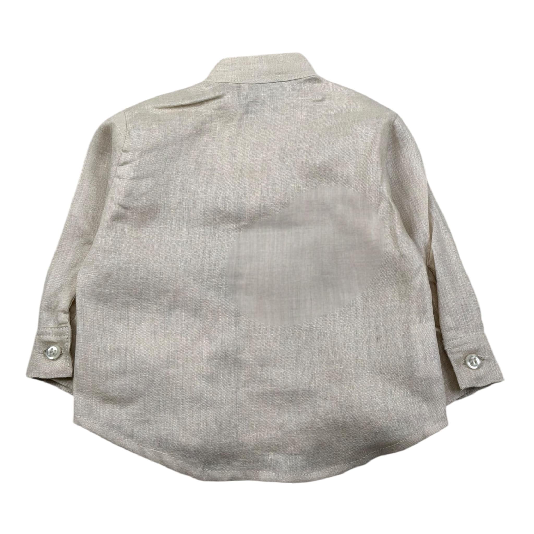 Gugu Gaga Camicia Manica Lunga Tinta Unita Collo Coreano per Neonato GM1007I BEIGE GUGU GAGA 