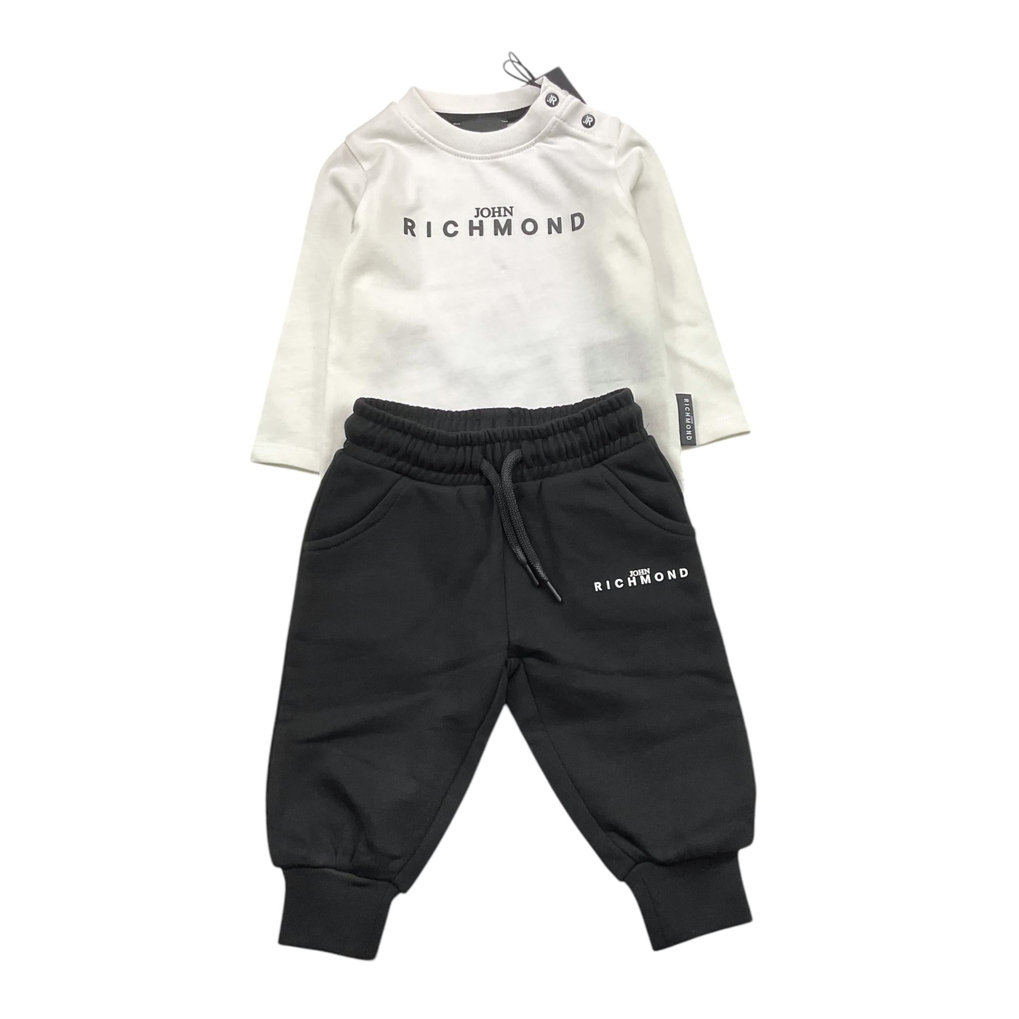 JOHN RICHMOND completo 2pz bicolore shirt-pantalone Bianco/nero per Neonato RIA25001CJ BIANCO/NERO JOHN RICHMOND 
