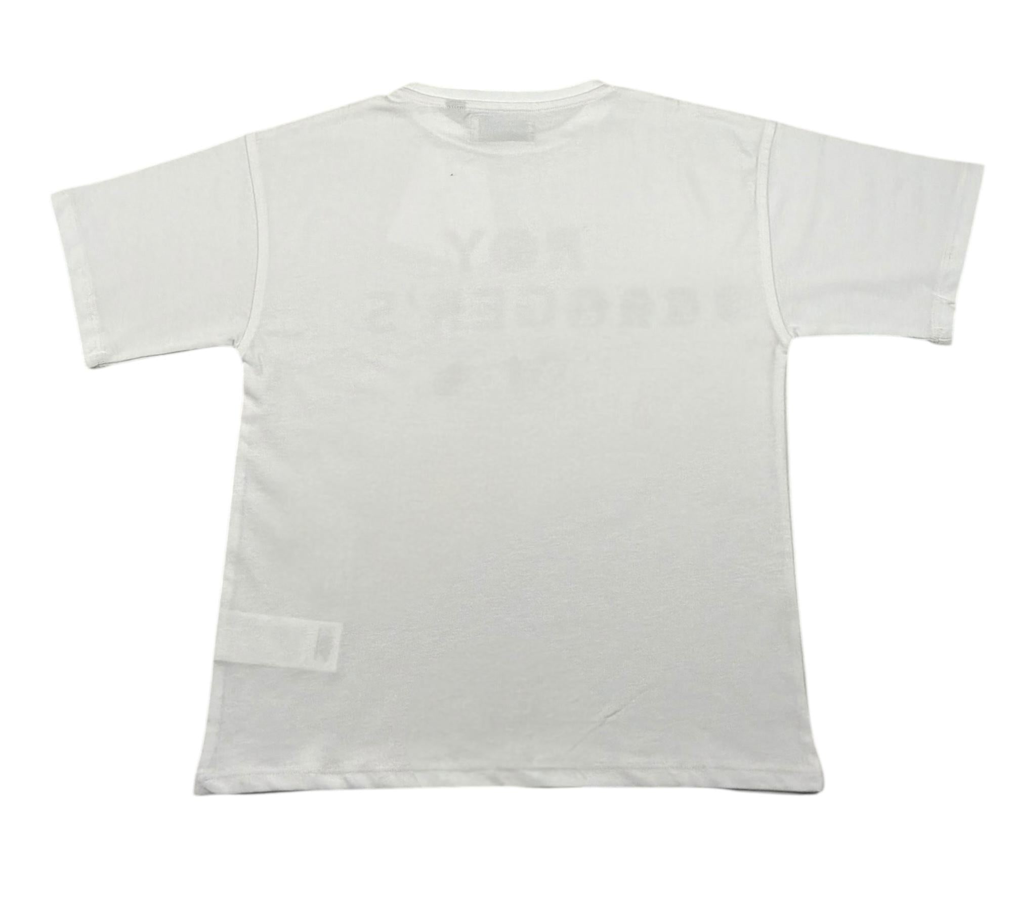 Roy Roger'S T-Shirt Girocollo Tinta Unita con Stampa per Bambino RB135 BIANCO ROY ROGER'S 
