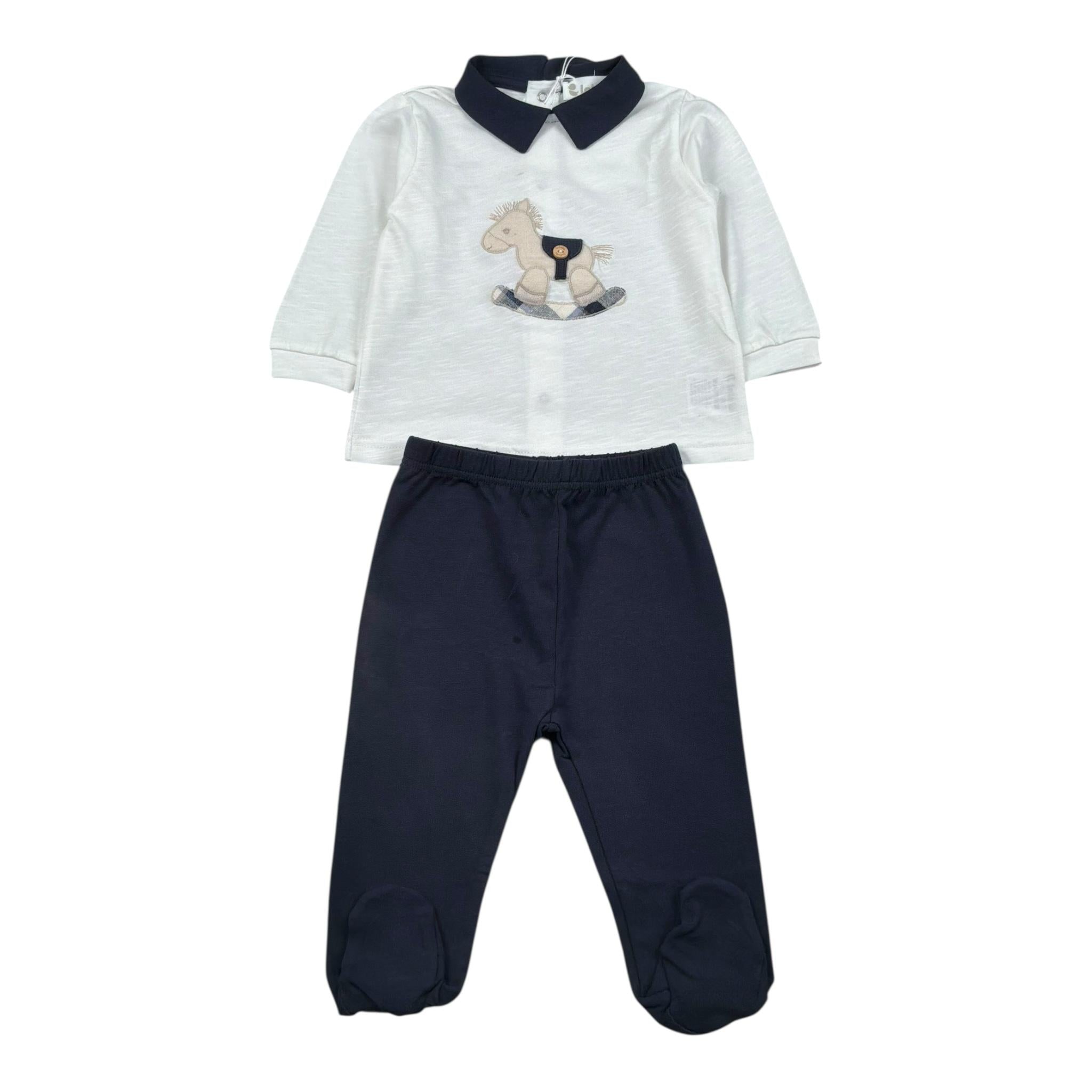 Lalalu' Completo 2 Pezzi Shirt-Ghettina per Neonato CPL6P BIANCO/BLU LALALU' 