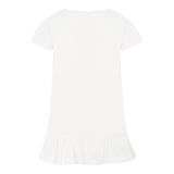 Monnalisa Maxi T-Shirt Girocollo Tinta Unita con Brillantini per Bambina 19E620 BIANCO MONNALISA 