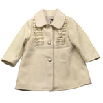JANICE cappotto tinta unita con rouches Panna per Neonata JN663N PANNA JANICE 