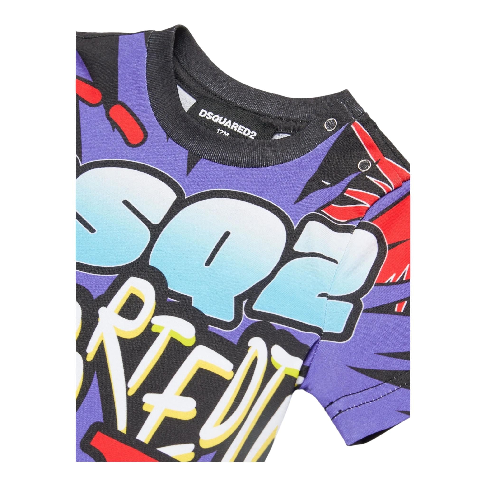 DSQUARED2 t-shirt girocollo stampa fantasia Multicolor per Bambino DQ2542J MULTICOLOR DSQUARED2 