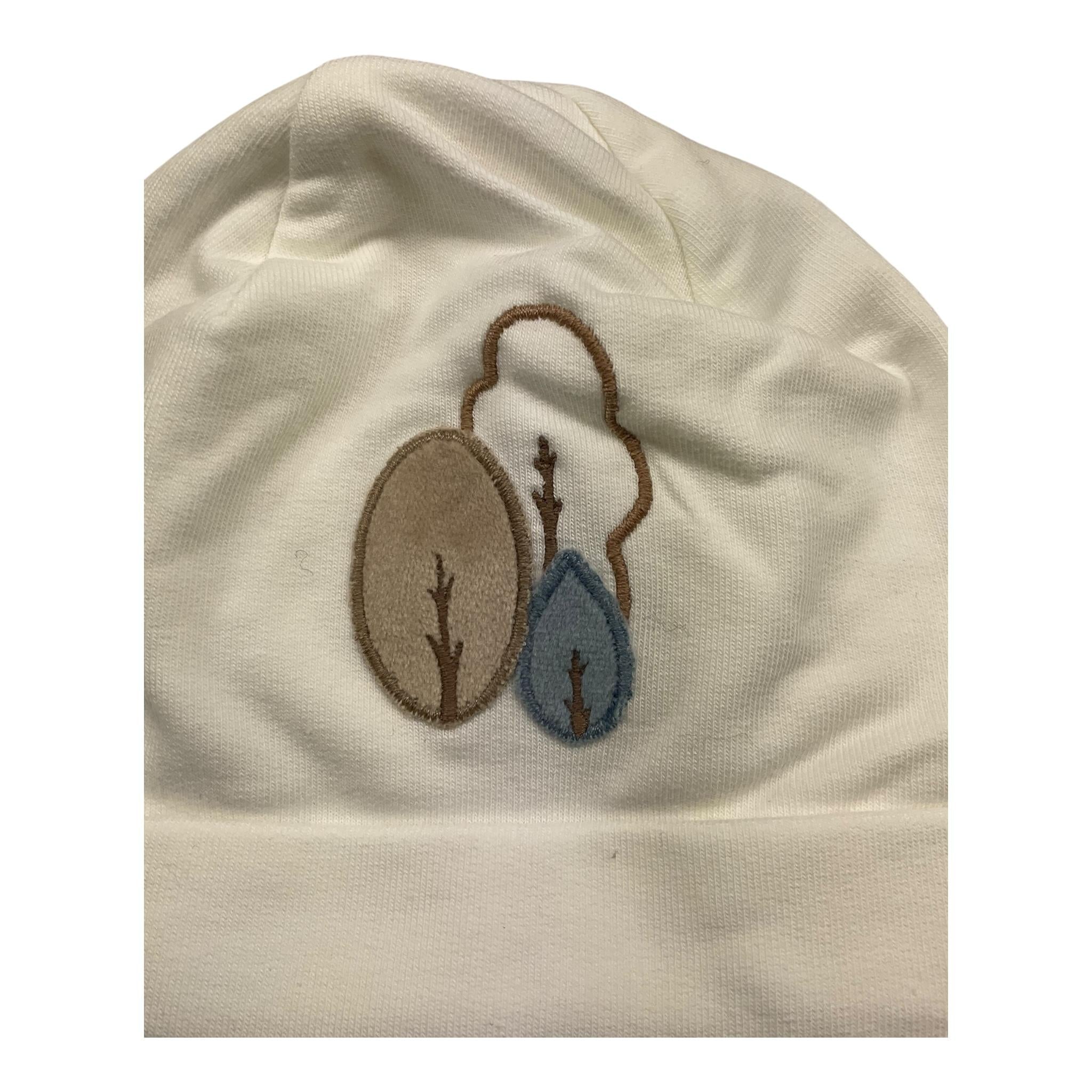 MARLU' cappello tinta unita con ricamo Panna per Neonato IB6973 PANNA MARLU' 