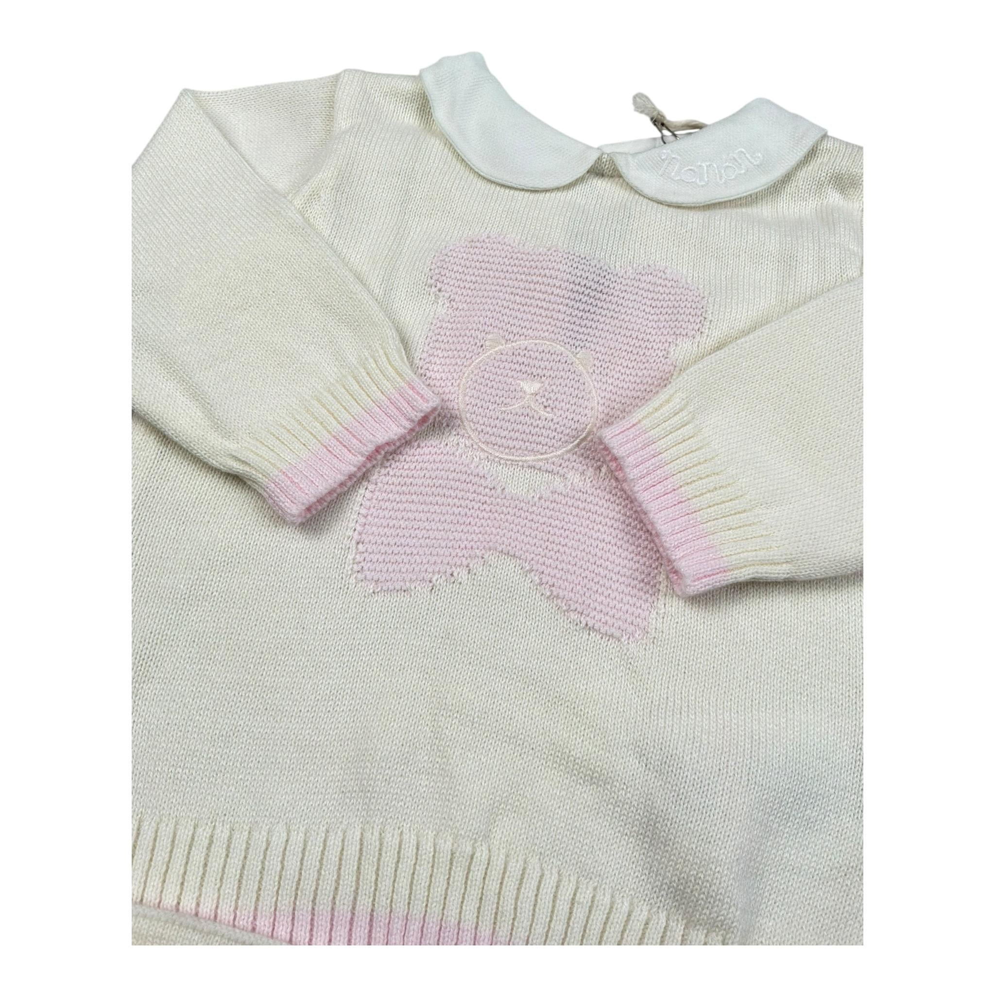 Nanan Completo 2 Pezzi Maglia-Pantalone Tinta Unita per Neonata E2401301R PANNA NANAN 