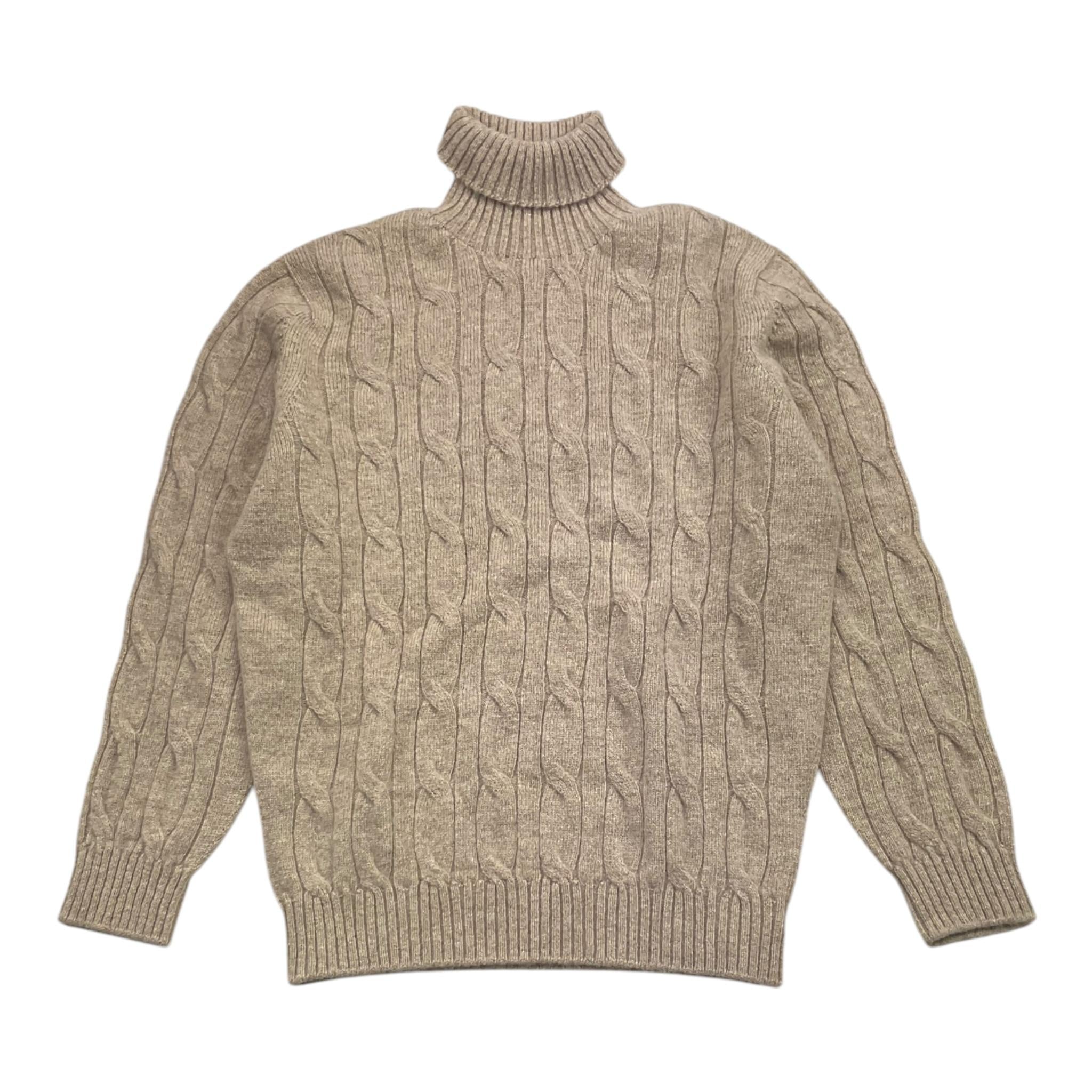 JURTA maglia collo alto modello dolce vita tinta unita Sabbia per Bambina WO4K SABBIA JURTA 