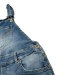 Dondup Salopette tinta unita In Denim Azzurro per Bambino DMPA119 AZZURRO DONDUP 