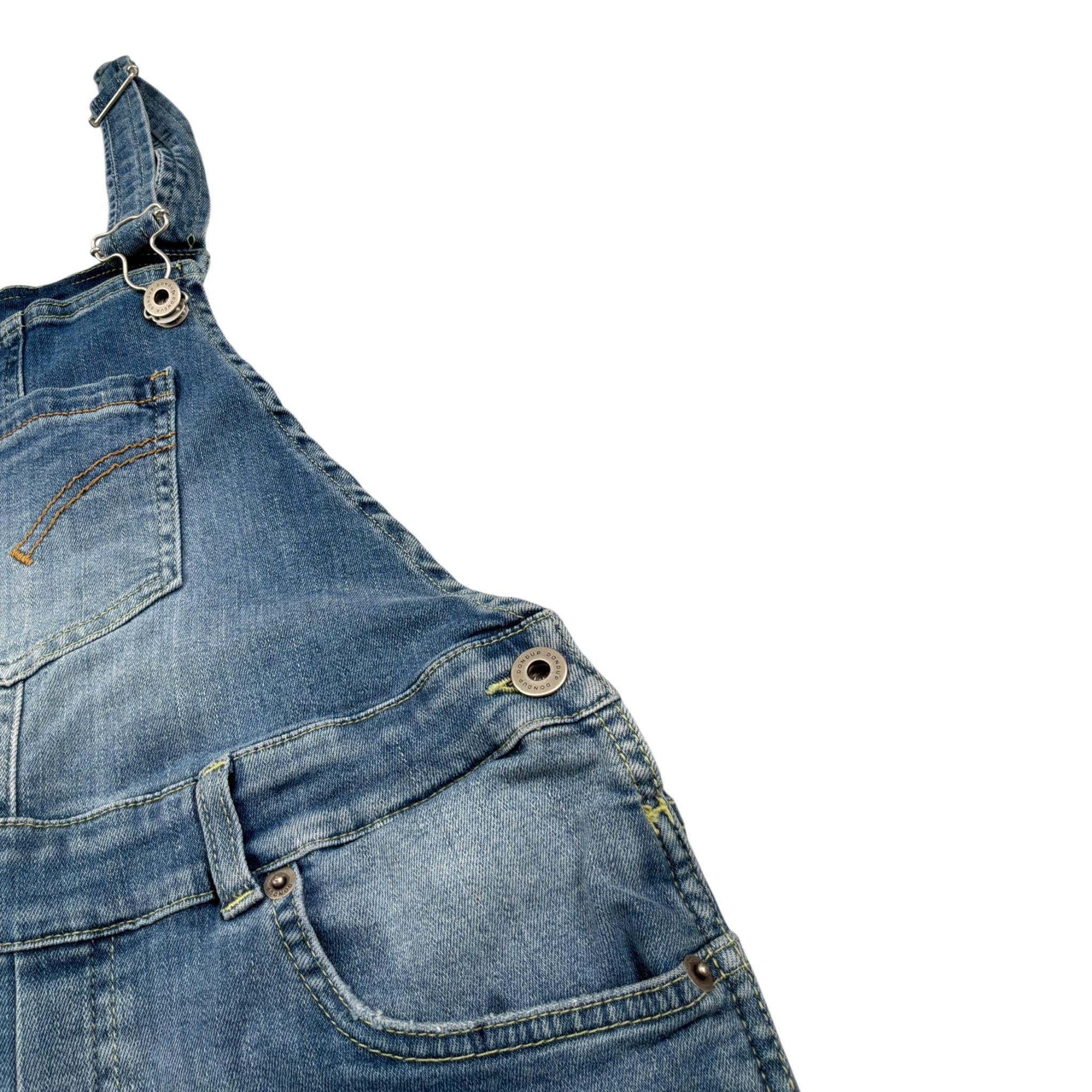Dondup Salopette tinta unita In Denim Azzurro per Bambino DMPA119 AZZURRO DONDUP 