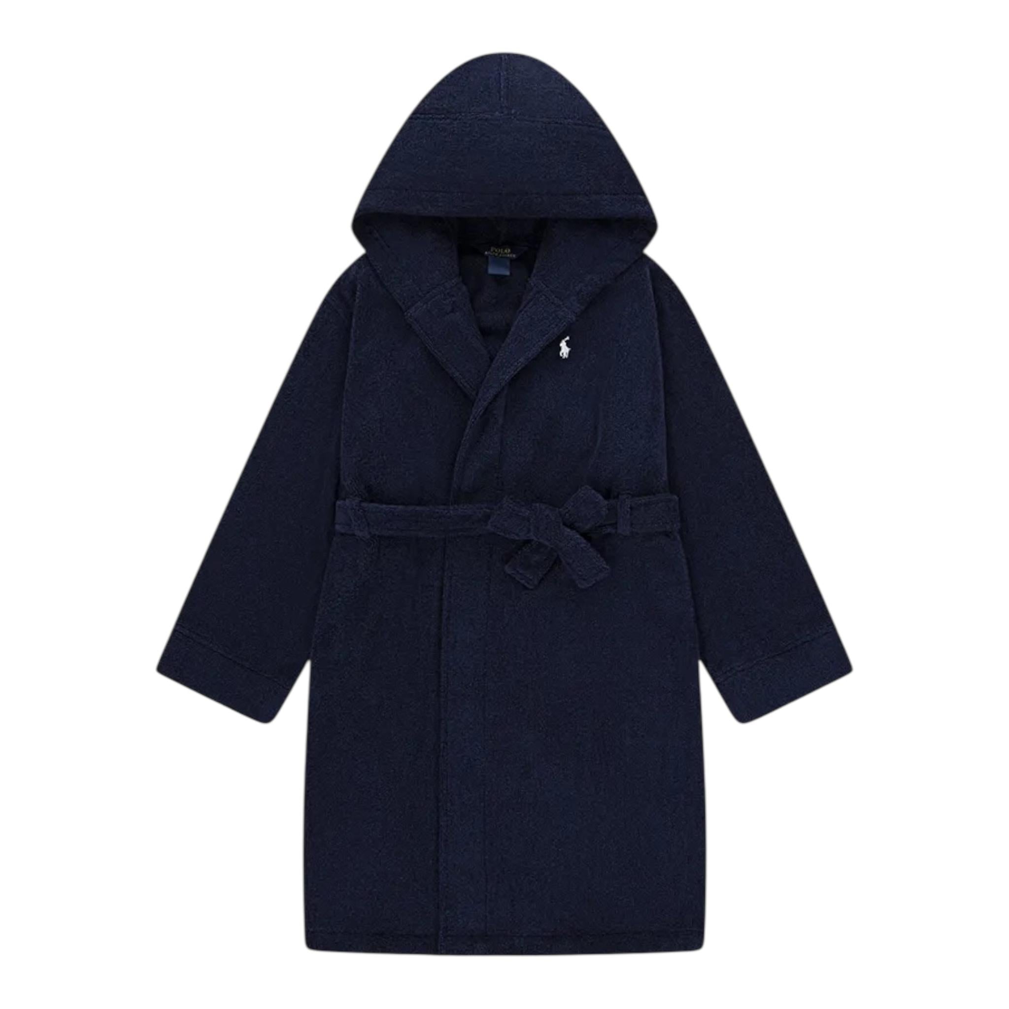 Ralph Lauren Accappatoio Tinta Unita con Stampa per Bambino 9P0188 BLU RALPH LAUREN 