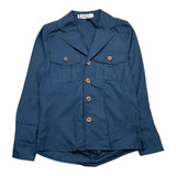 Over-D Camicia Tinta Unita Manica Lunga Blu Per Bambino