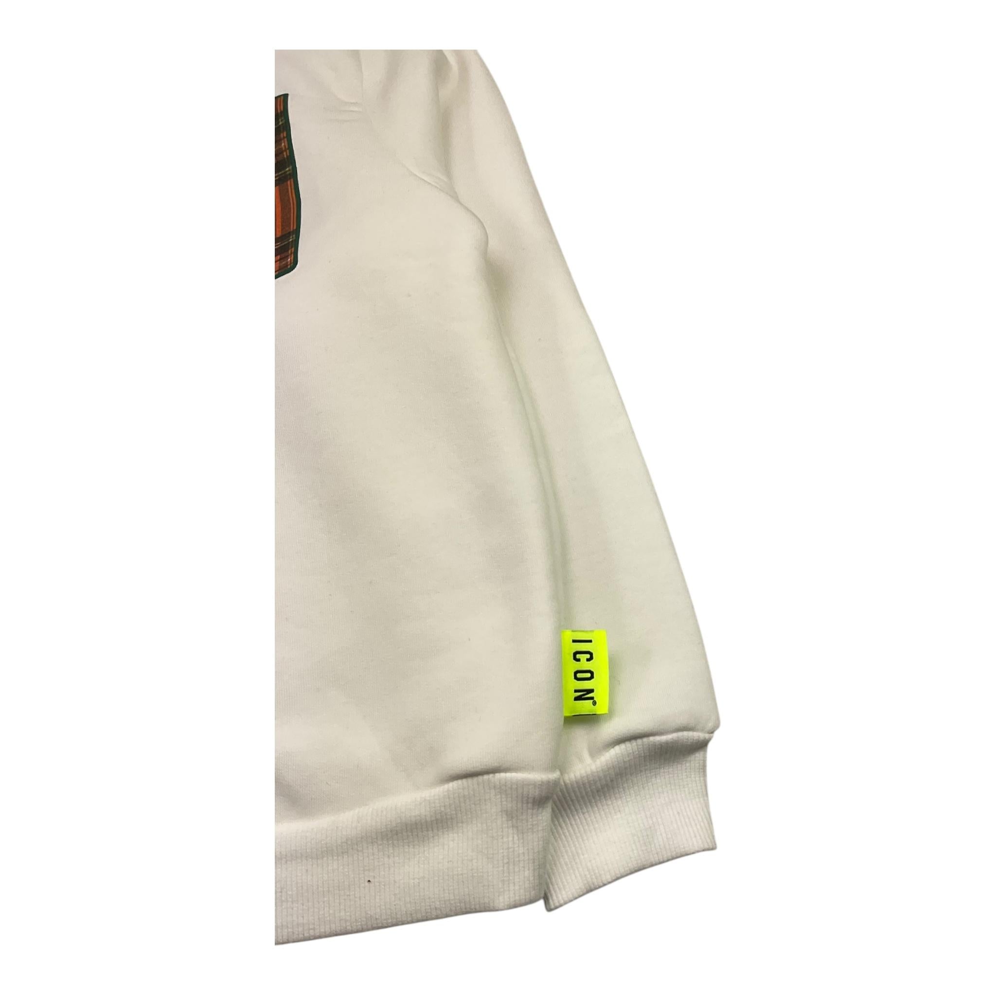 ICON felpa chiusa girocollo tinta unita con logo Panna per Bambino IBSW0085 PANNA ICON 