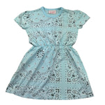 Saint Barth Abito Mezza Manica Tinta Unita Stampa Fantasia per Bambina LEILA AZZURRO SAINT BARTH 